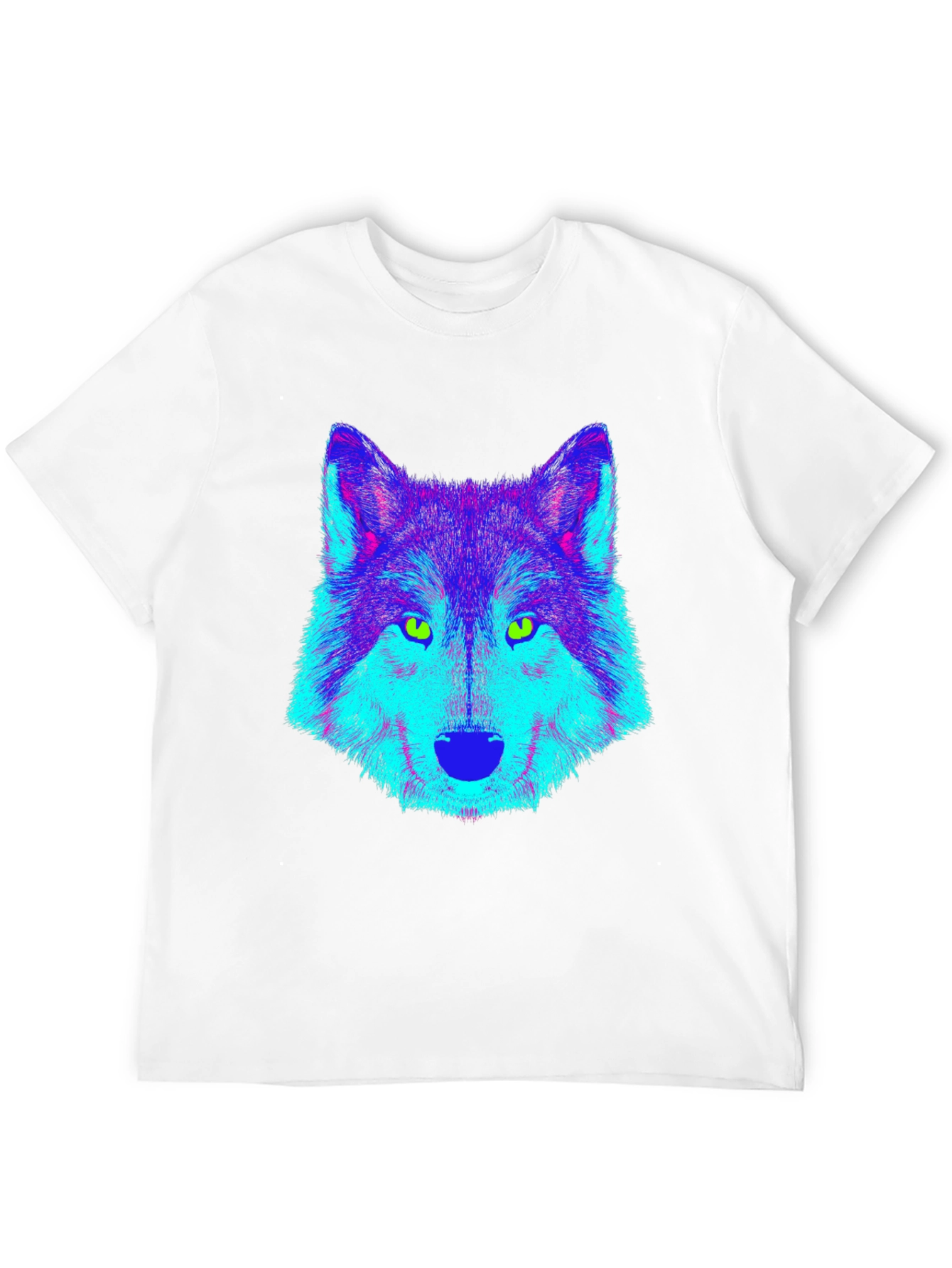 Neon Wolf Graphic Tee - Cool Black T-Shirt