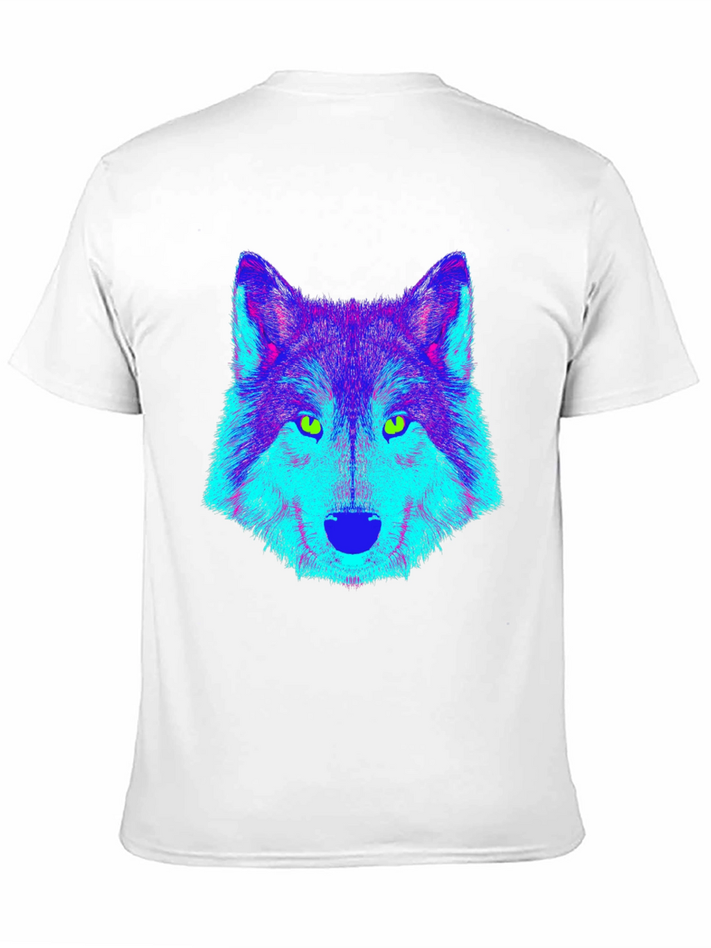 Neon Wolf Graphic Tee - Cool Black T-Shirt