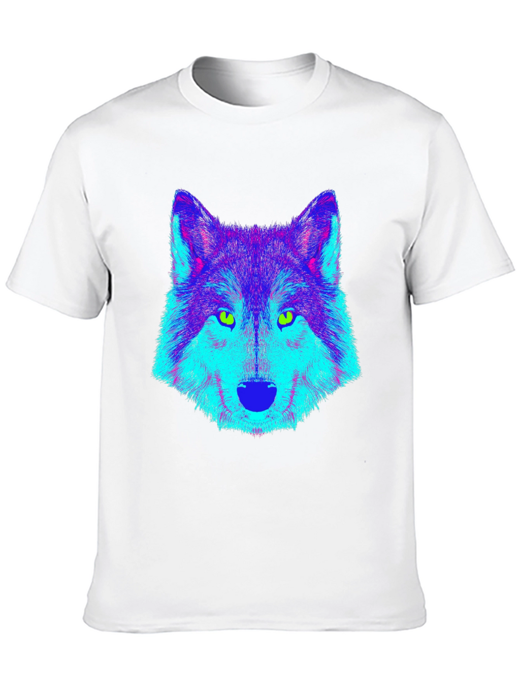 Neon Wolf Graphic Tee - Cool Black T-Shirt