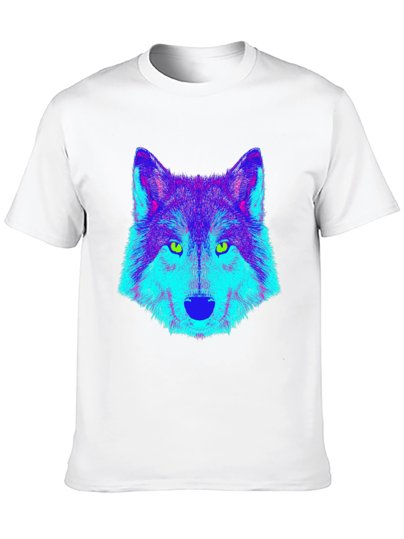 Neon Wolf Graphic Tee - Cool Black T-Shirt