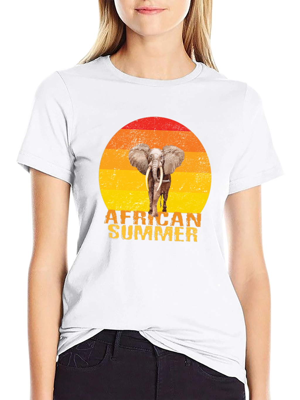 African Summer Elephant Graphic T-Shirt