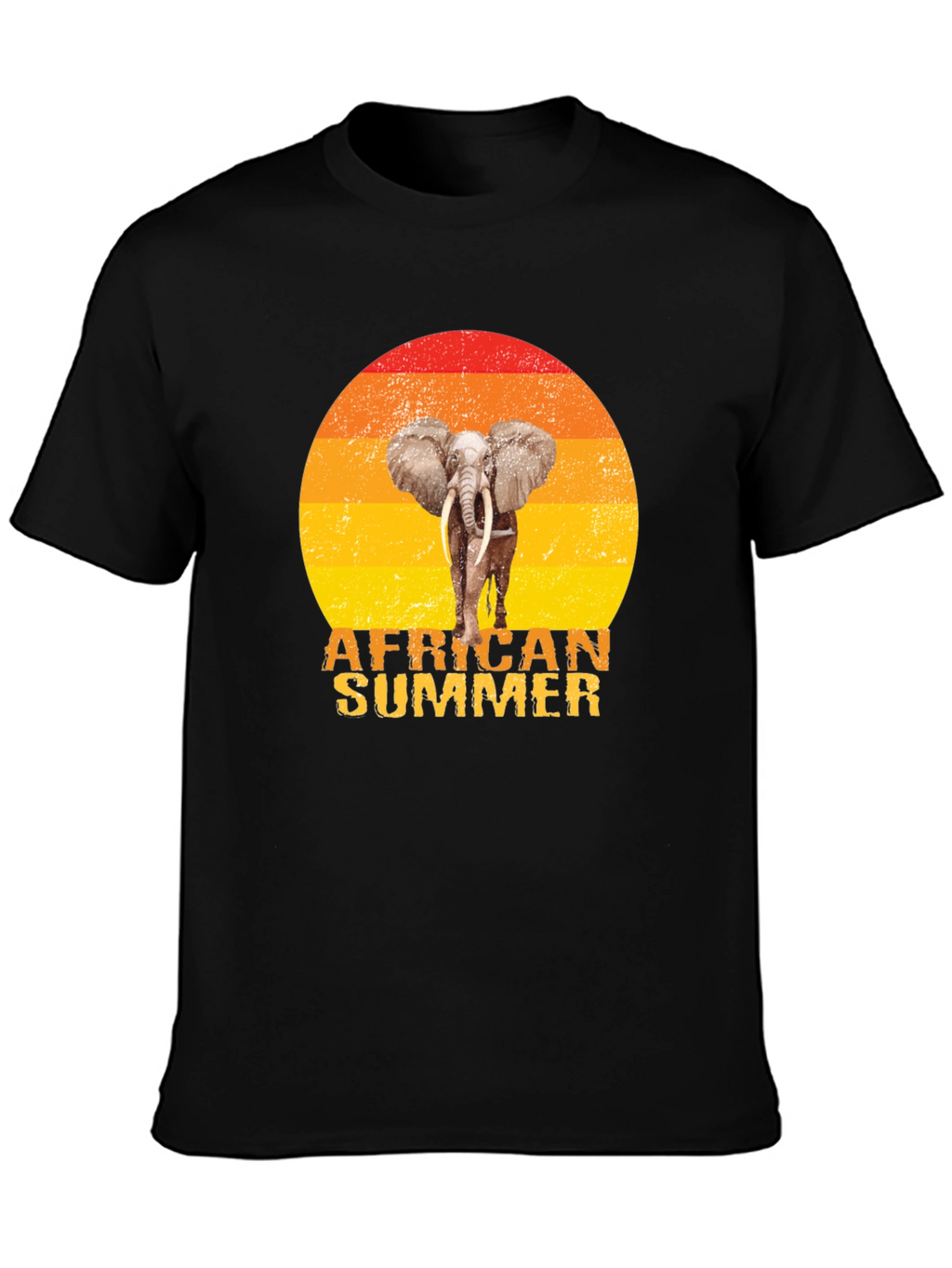 African Summer Elephant Graphic T-Shirt