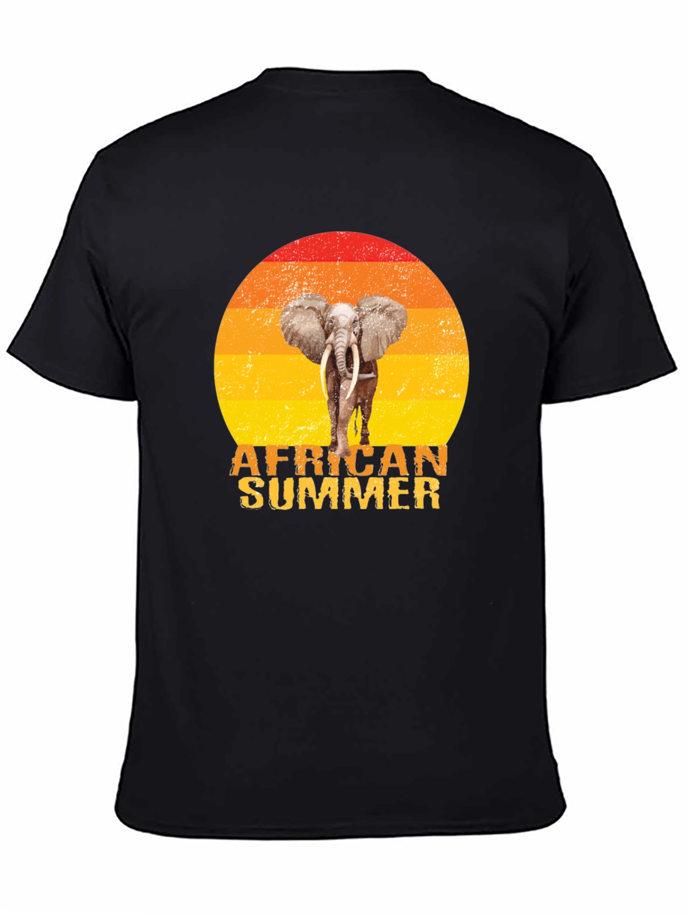 African Summer Elephant Graphic T-Shirt