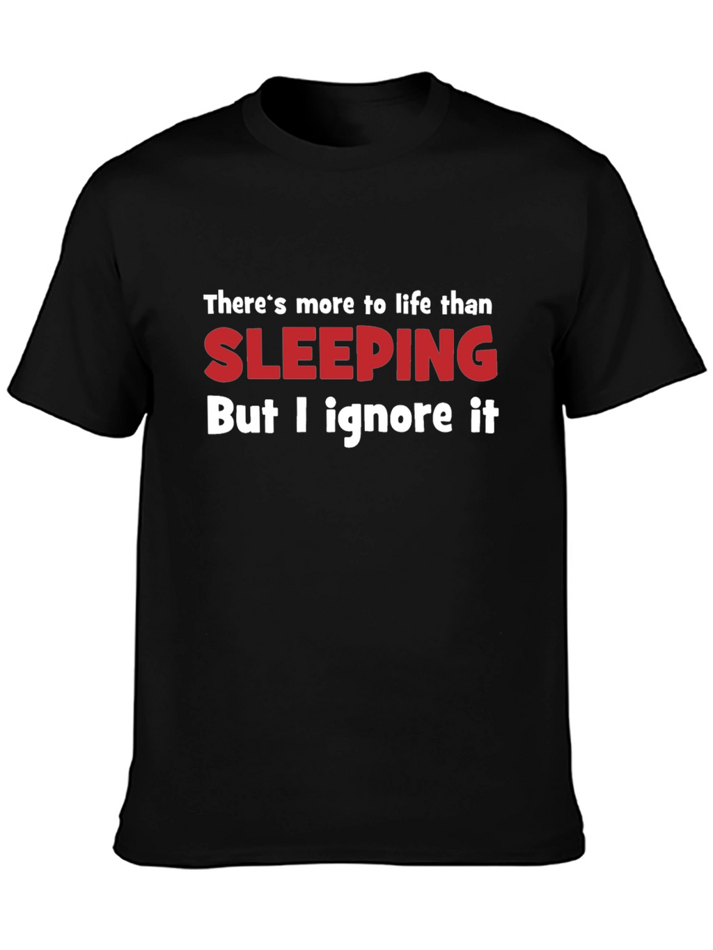 Funny Sleeping Graphic T-Shirt - Black Cotton Tee