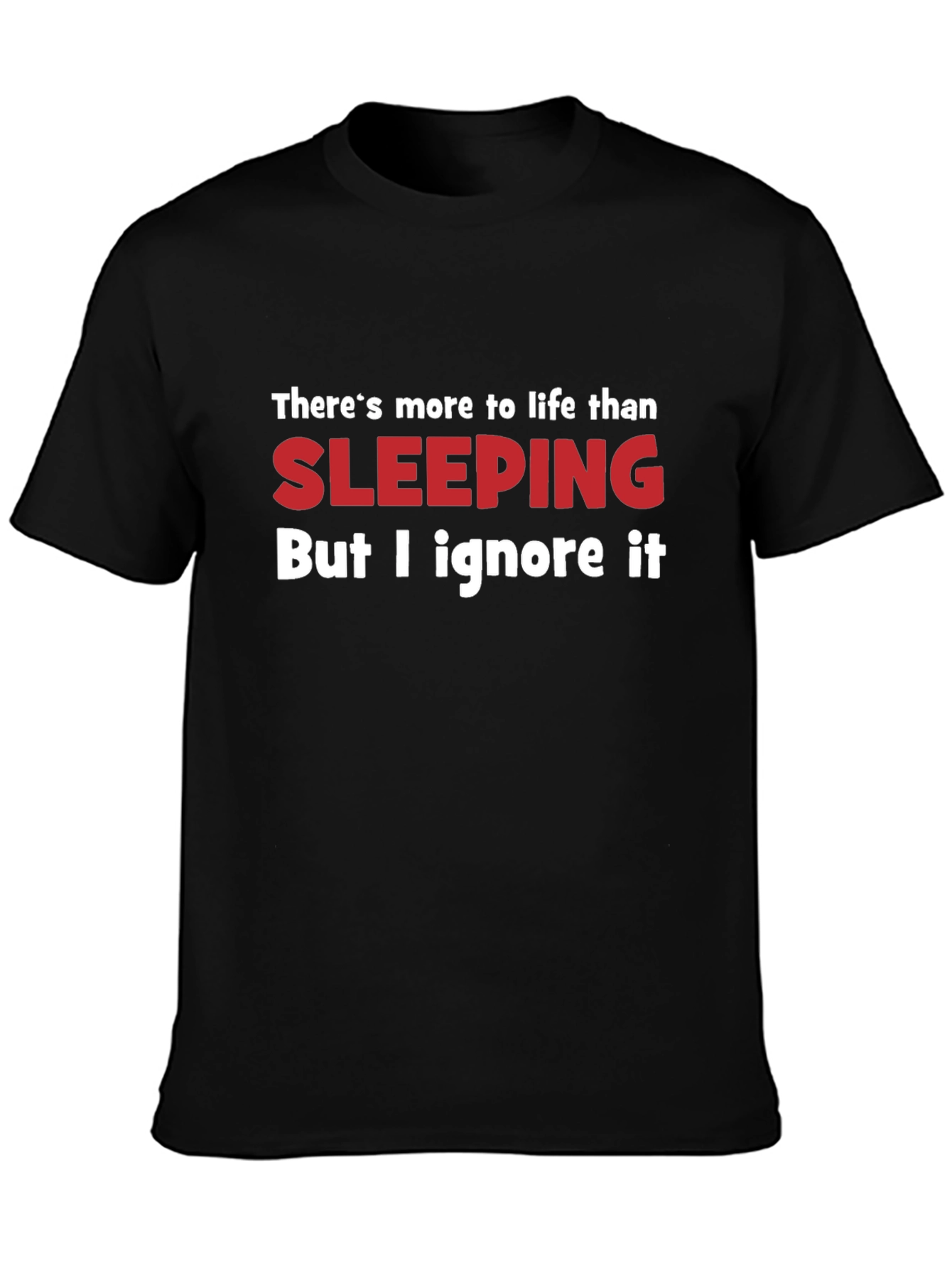 Funny Sleeping Graphic T-Shirt - Black Cotton Tee