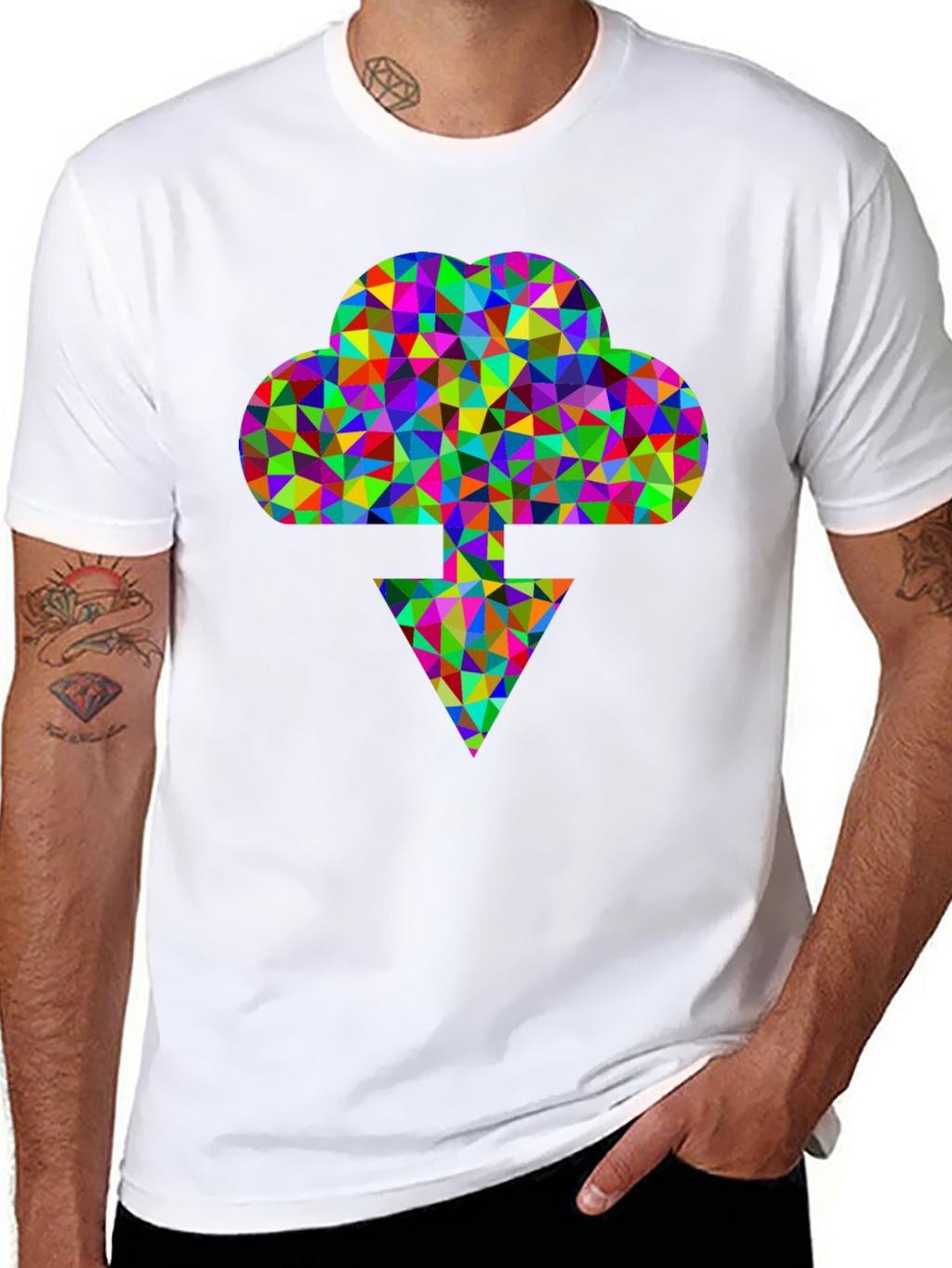 Abstract Cloud Download Graphic Tee