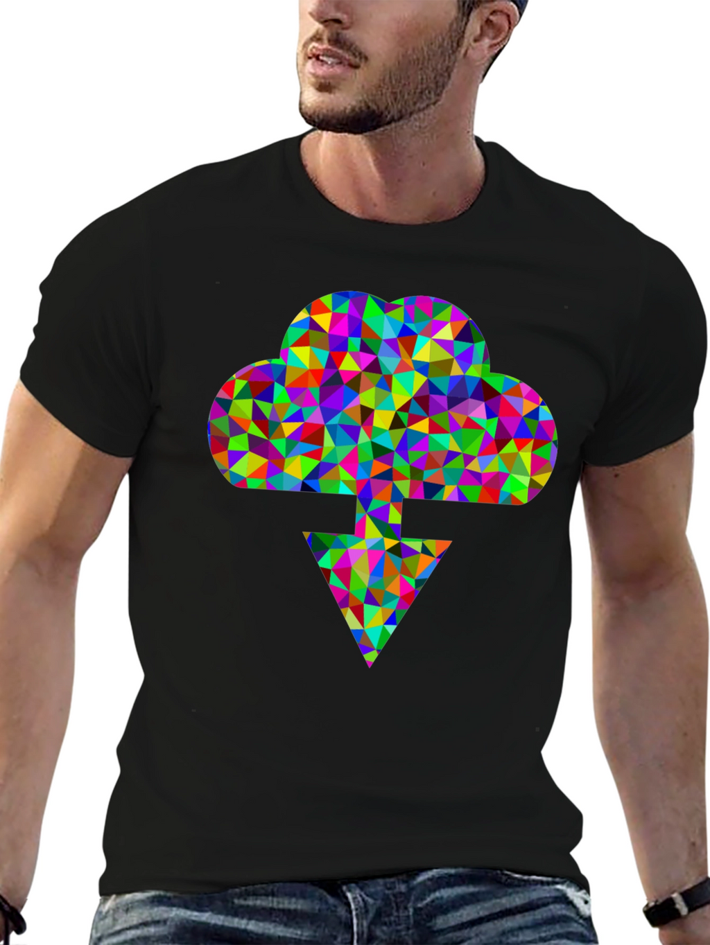 Abstract Cloud Download Graphic Tee