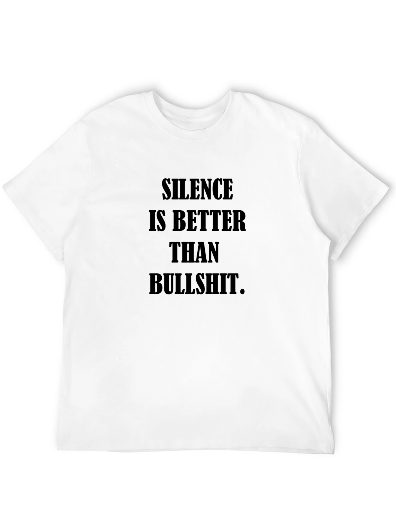 Silence is Better T-Shirt - Black Crew Neck