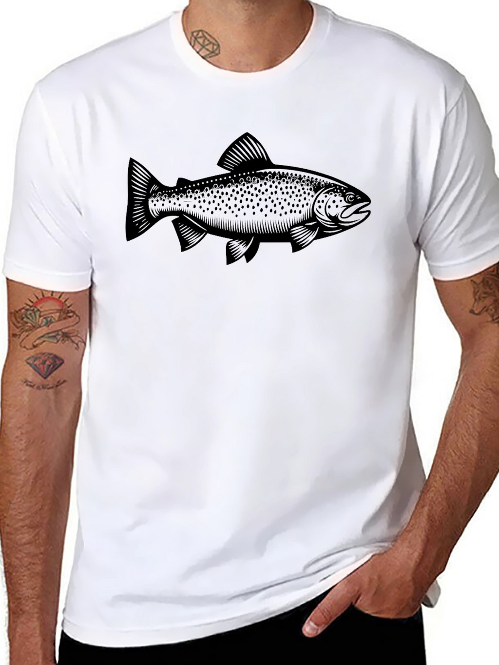 Black Trout Graphic Tee - Mens Short Sleeve