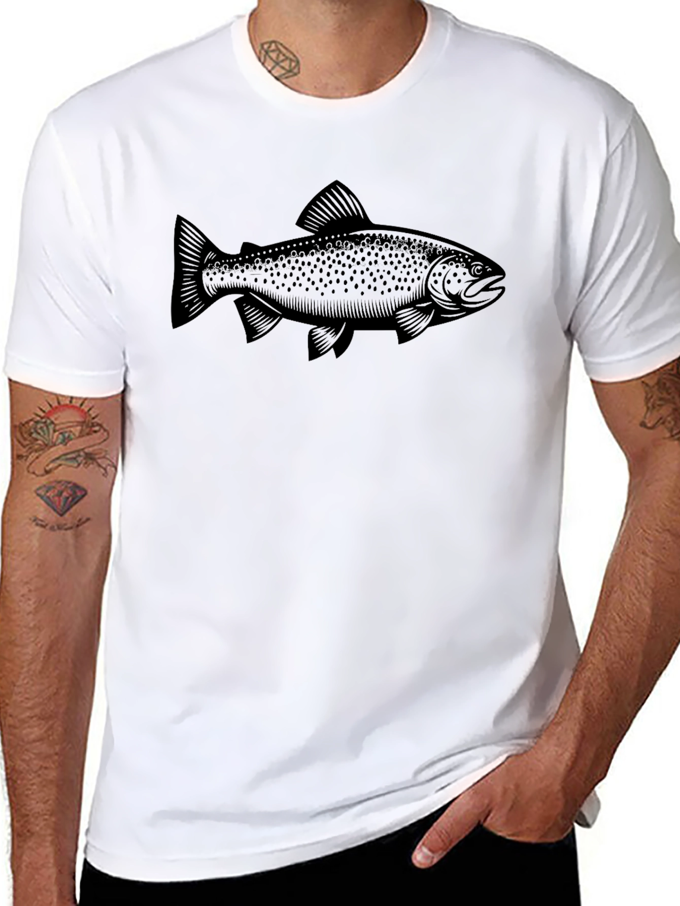Black Trout Graphic Tee - Mens Short Sleeve