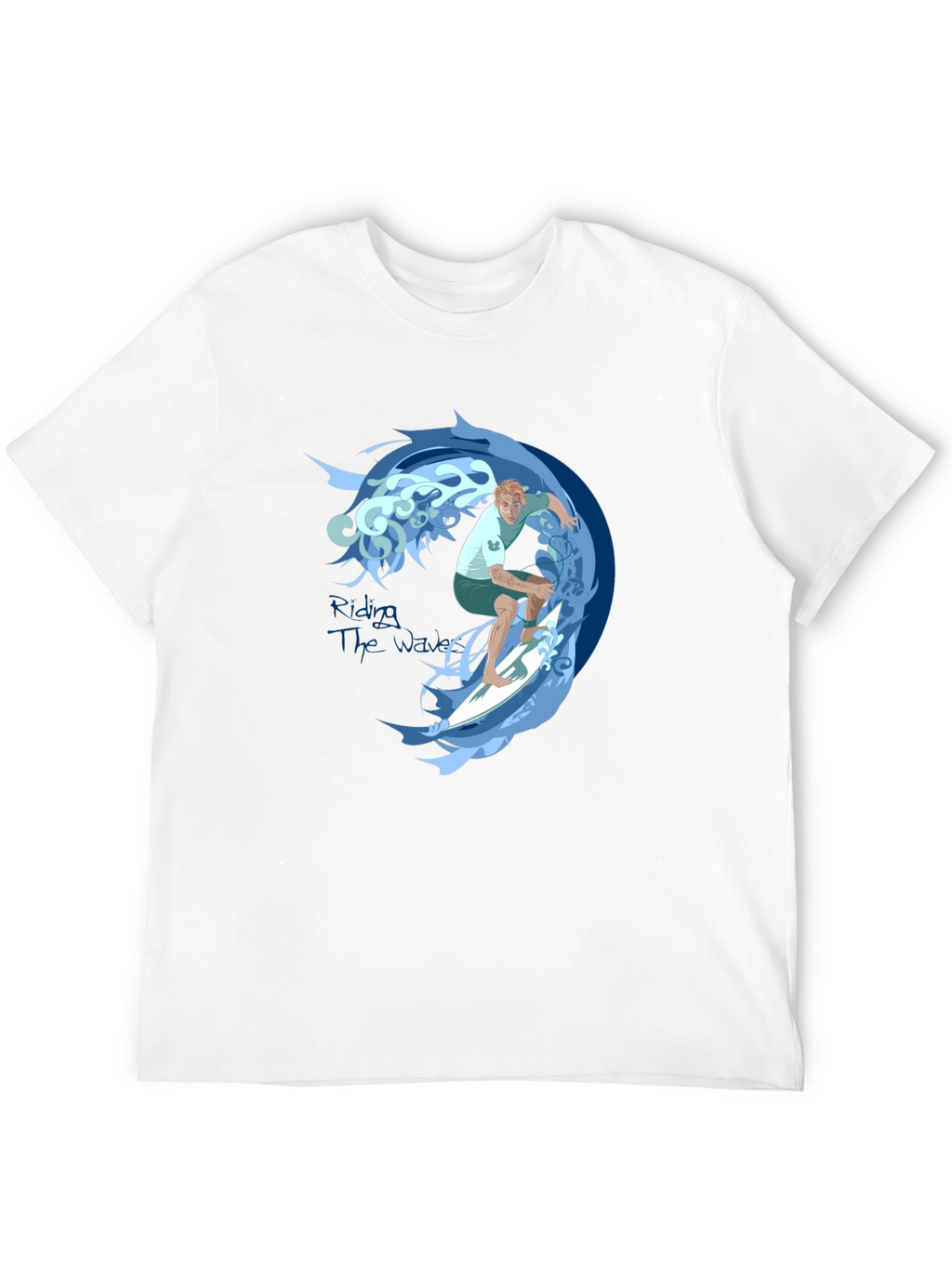 Surfer Wave Graphic Tee - Black