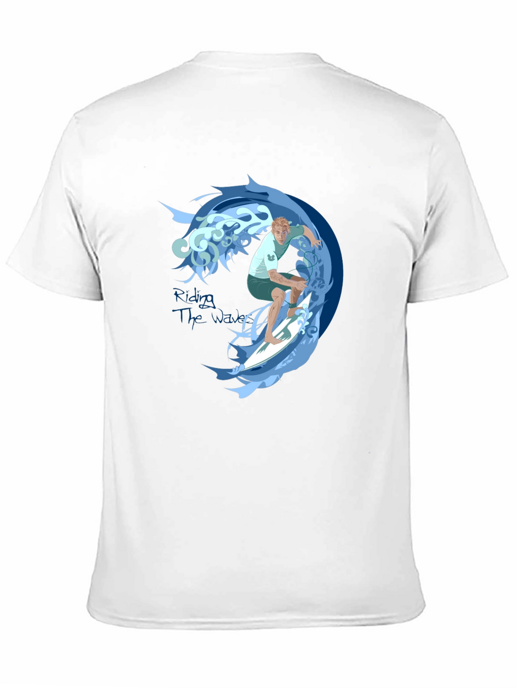 Surfer Wave Graphic Tee - Black