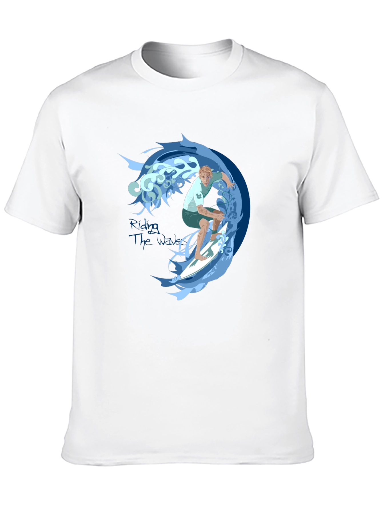 Surfer Wave Graphic Tee - Black