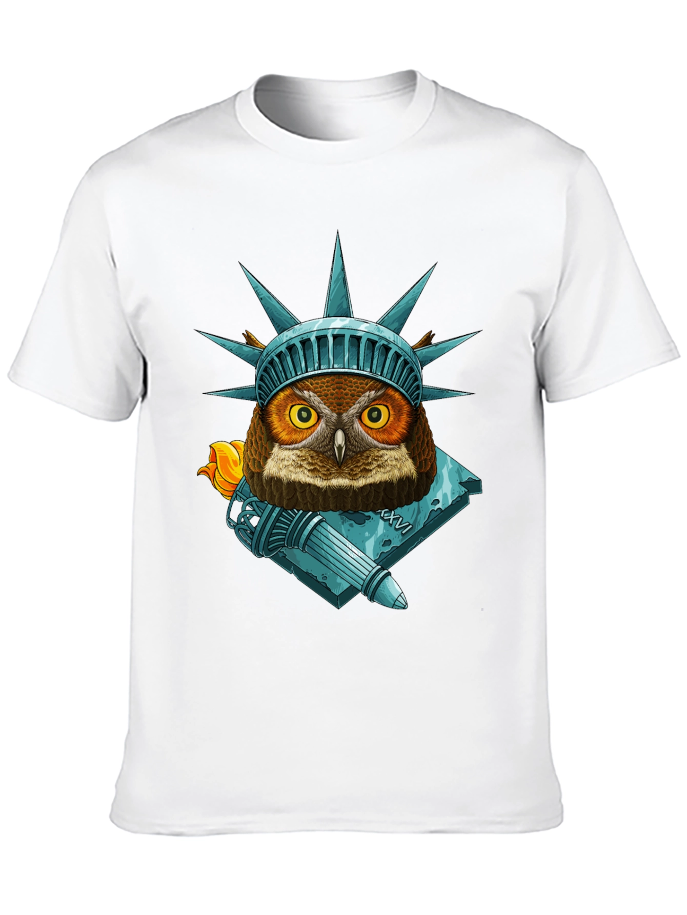 Liberty Owl Graphic Tee - Patriotic Bird Design