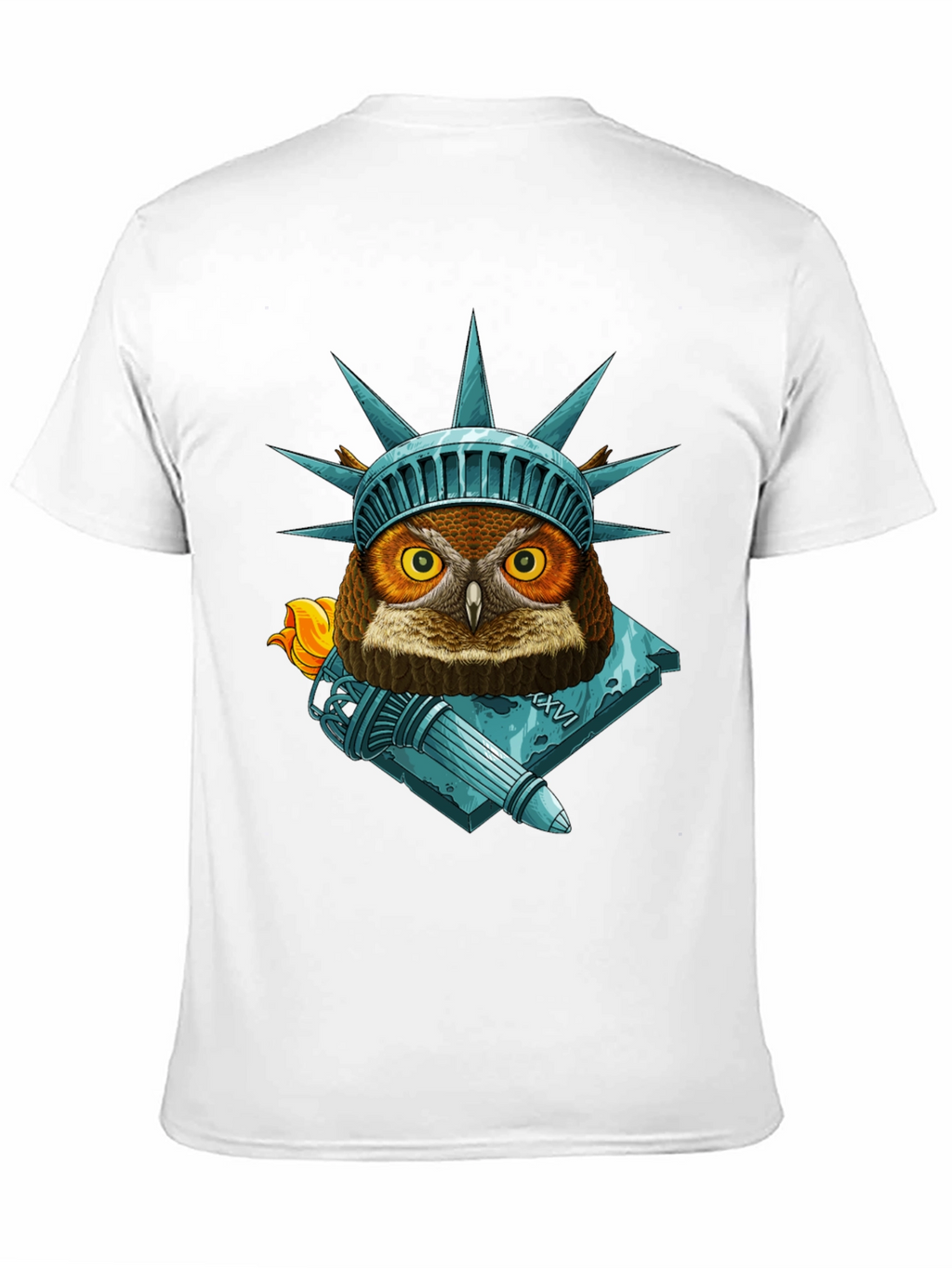 Liberty Owl Graphic Tee - Patriotic Bird Design