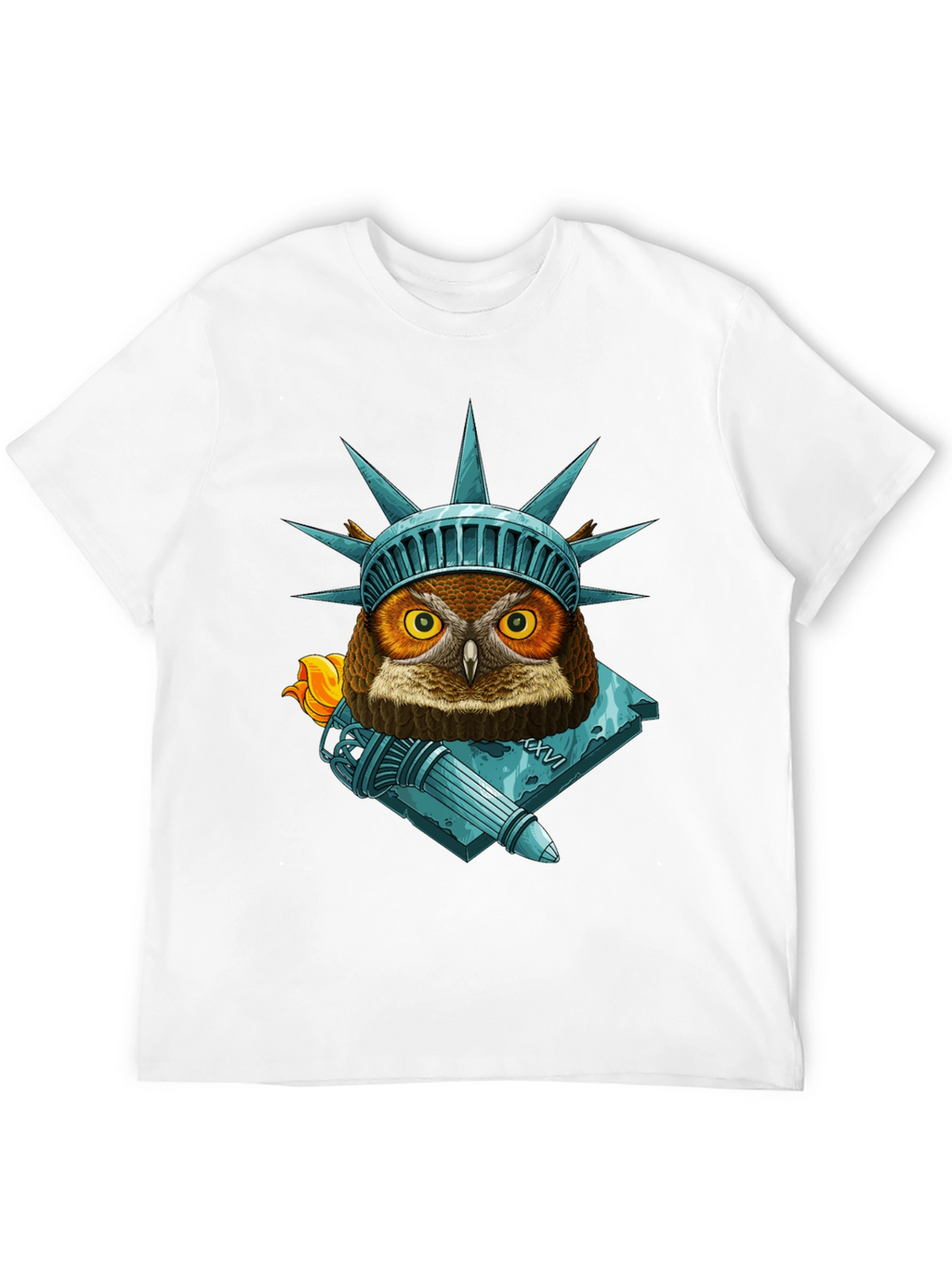 Liberty Owl Graphic Tee - Patriotic Bird Design