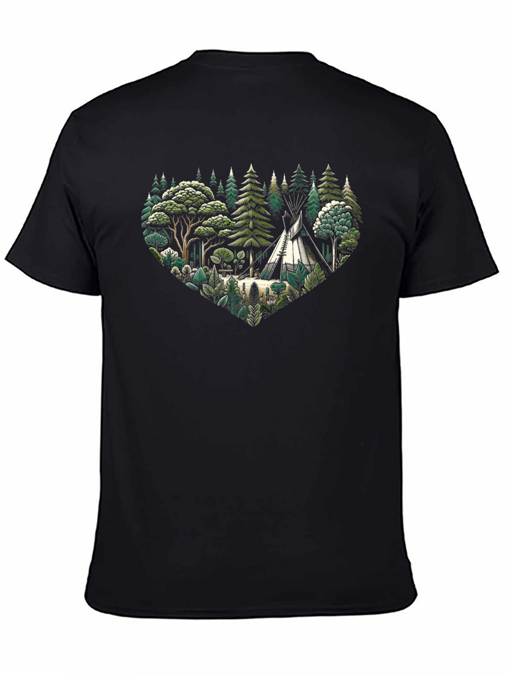 Nature Lovers Tee - Camping Scene Heart