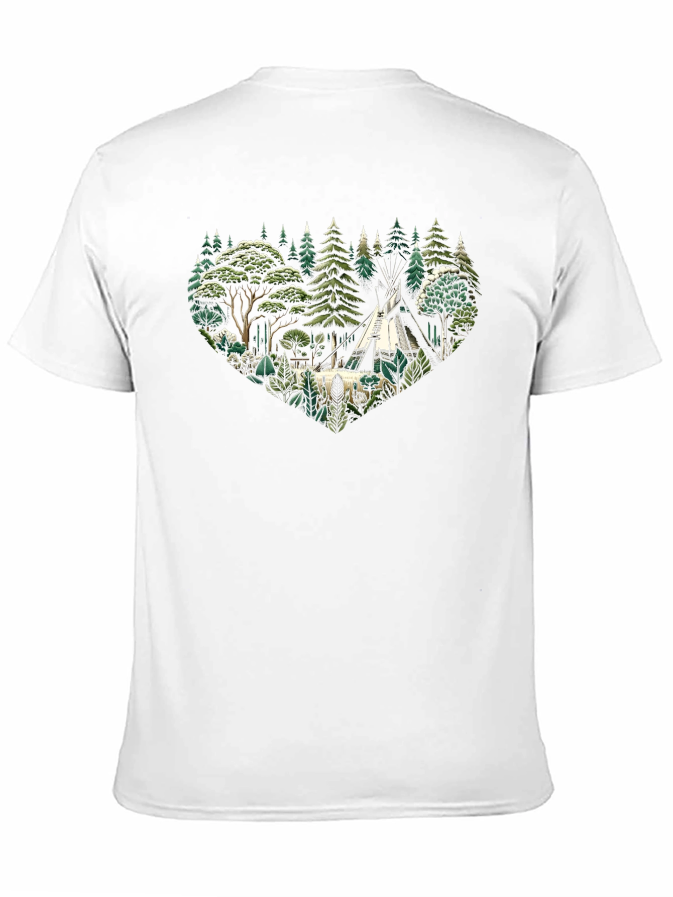 Nature Lovers Tee - Camping Scene Heart