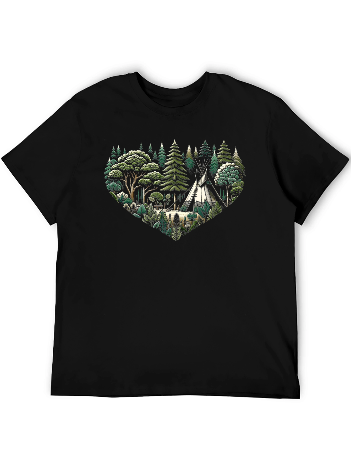 Nature Lovers Tee - Camping Scene Heart