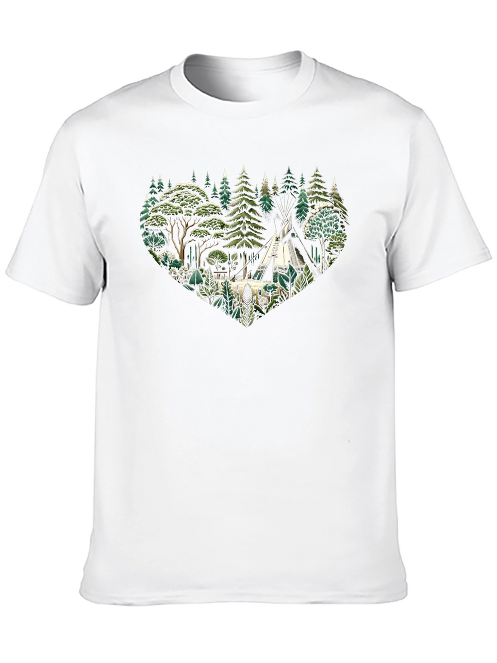 Nature Lovers Tee - Camping Scene Heart