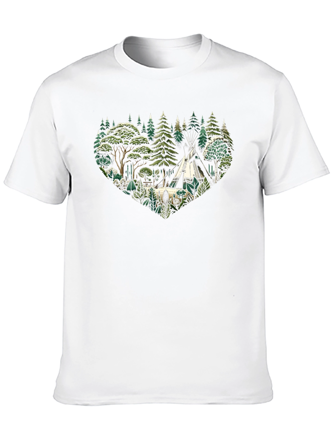 Nature Lovers Tee - Camping Scene Heart
