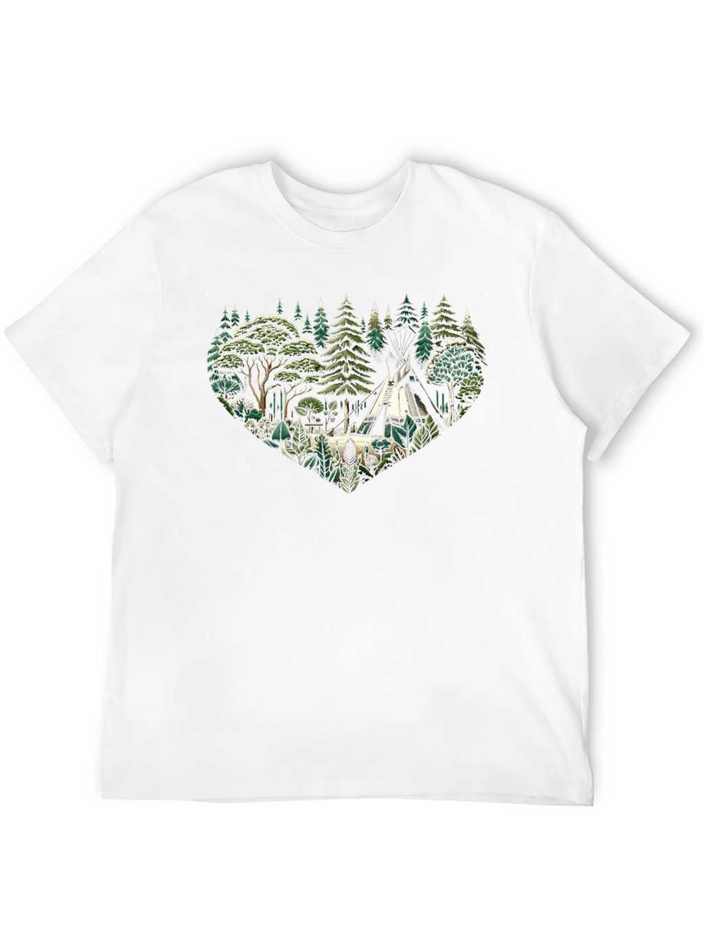 Nature Lovers Tee - Camping Scene Heart
