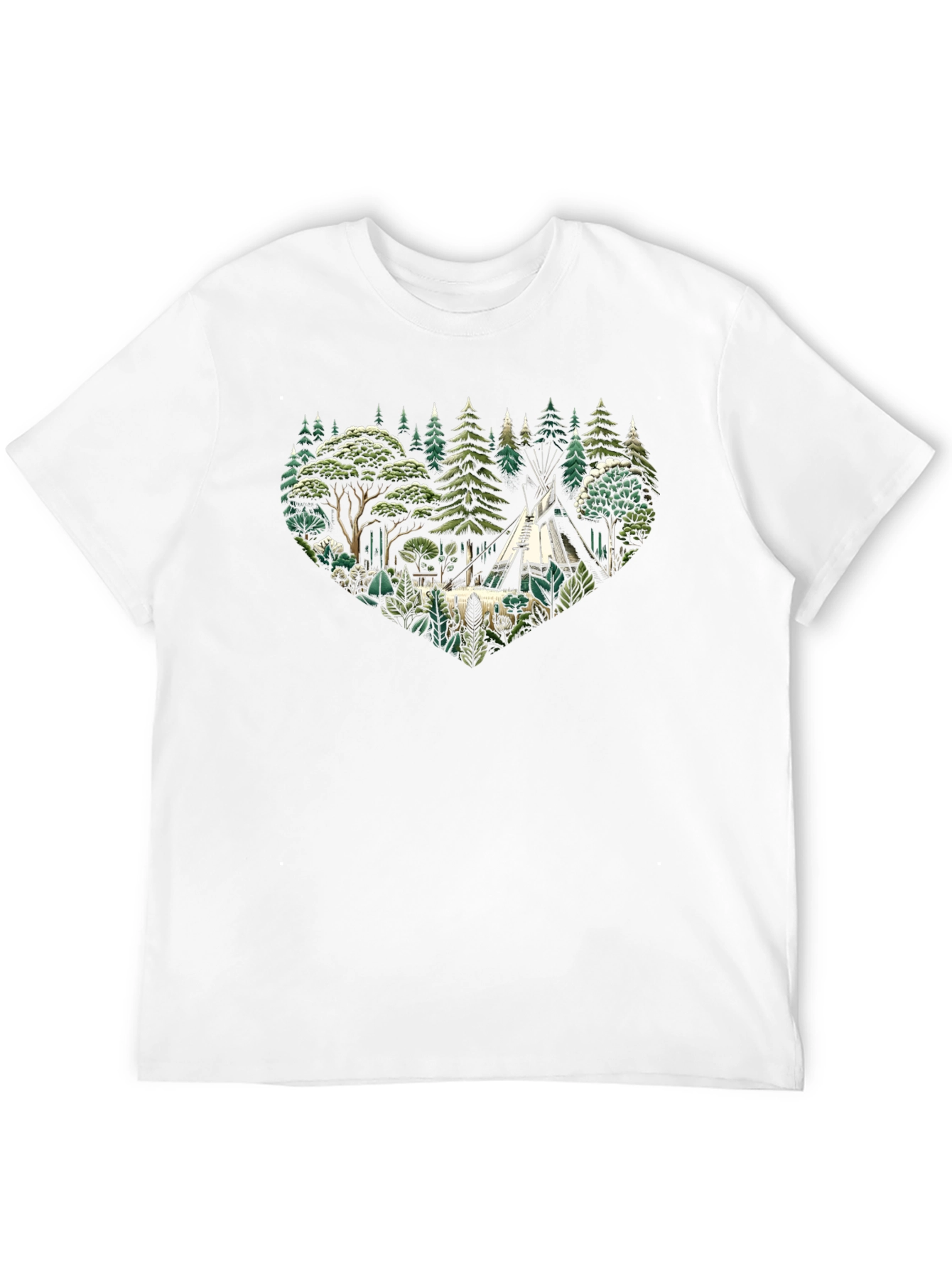 Nature Lovers Tee - Camping Scene Heart