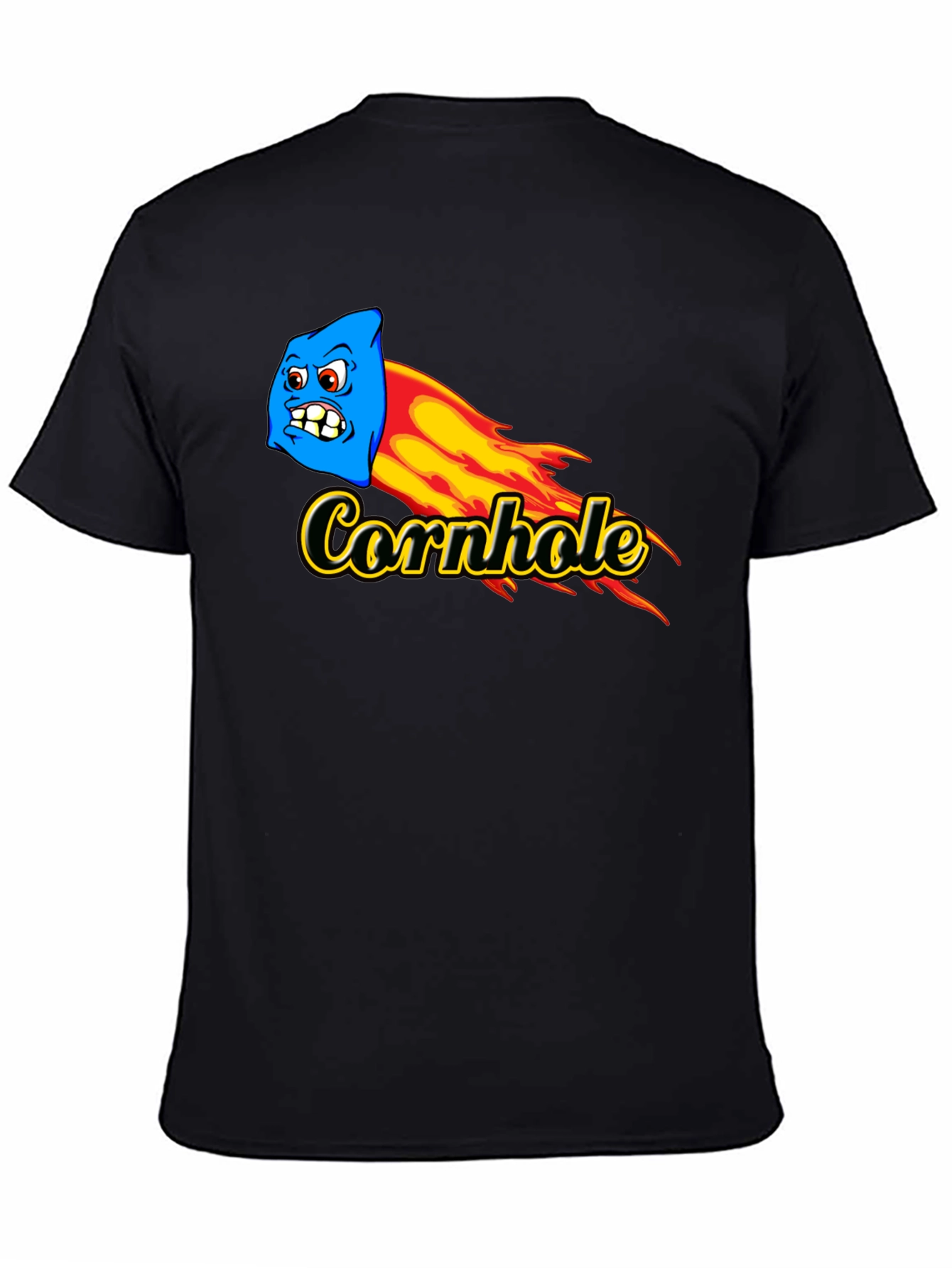 Cornhole T-Shirt - Flaming Bean Bag Design
