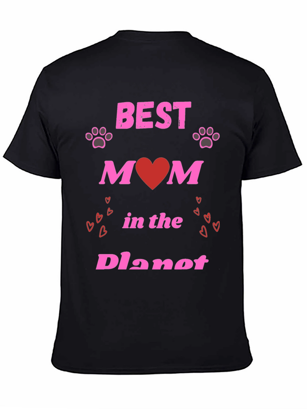 Best Mom T-Shirt - Heart & Paw Print Design