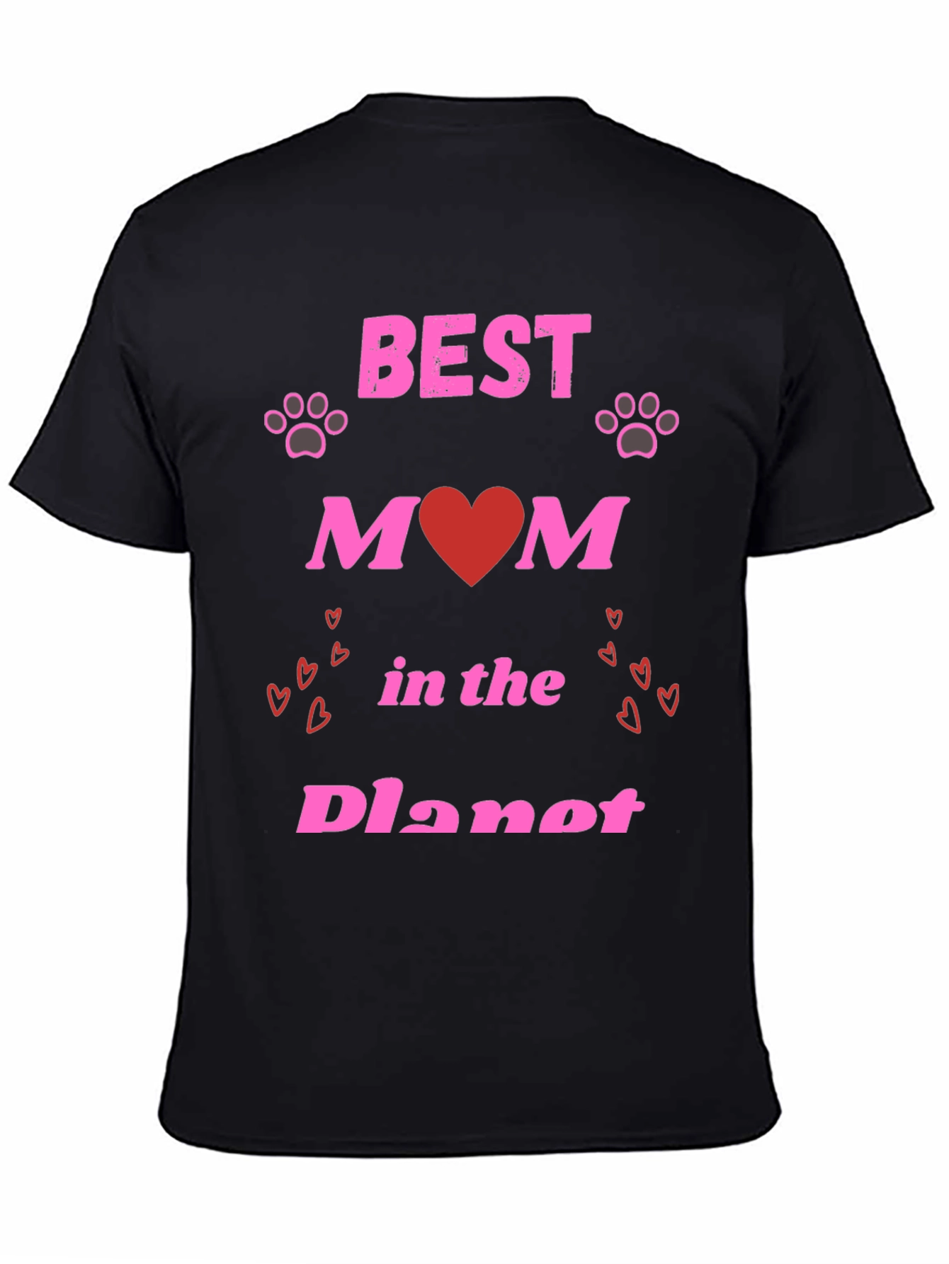 Best Mom T-Shirt - Heart & Paw Print Design