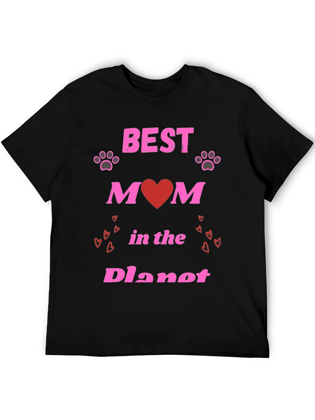 Best Mom T-Shirt - Heart & Paw Print Design