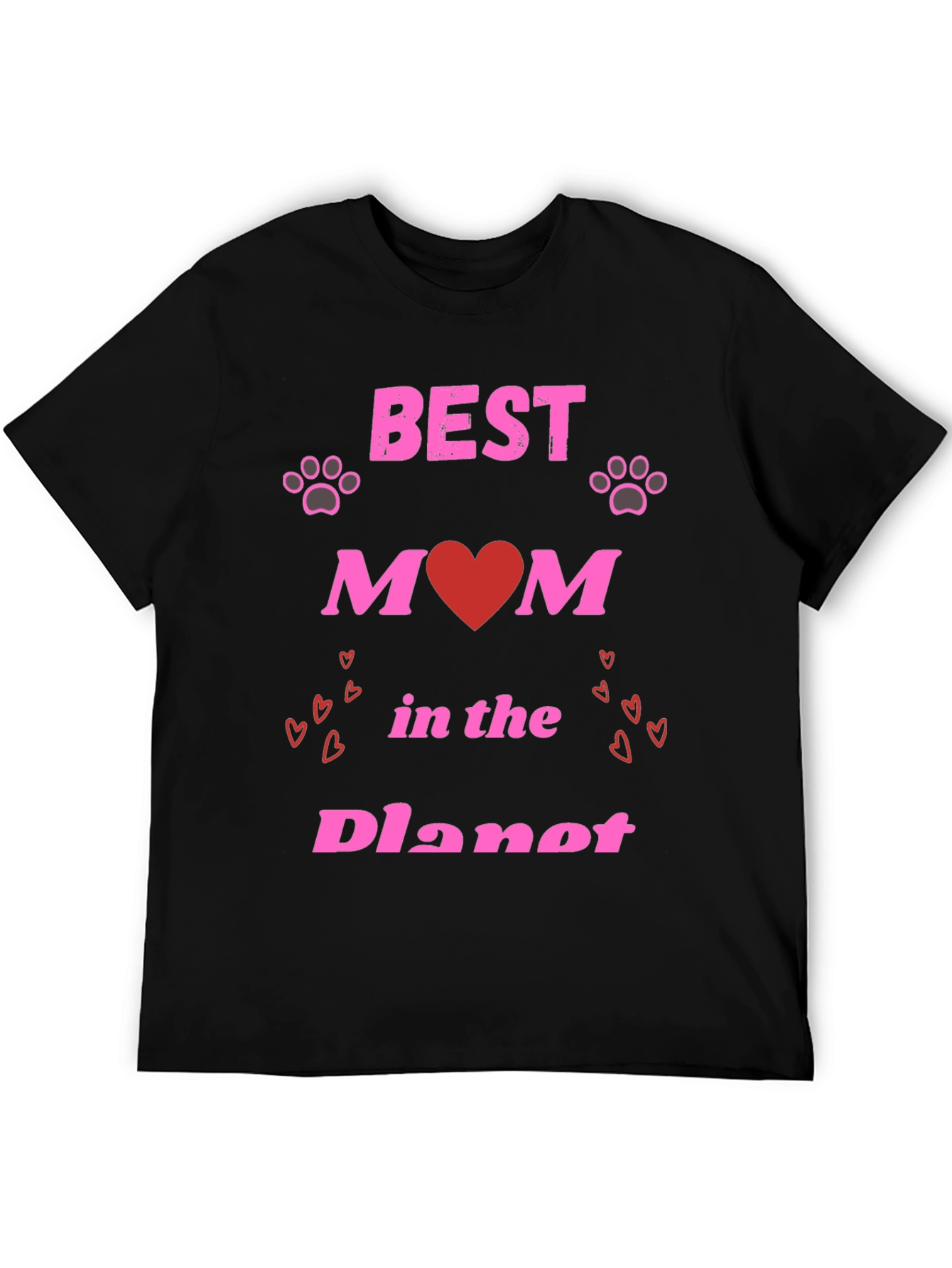 Best Mom T-Shirt - Heart & Paw Print Design