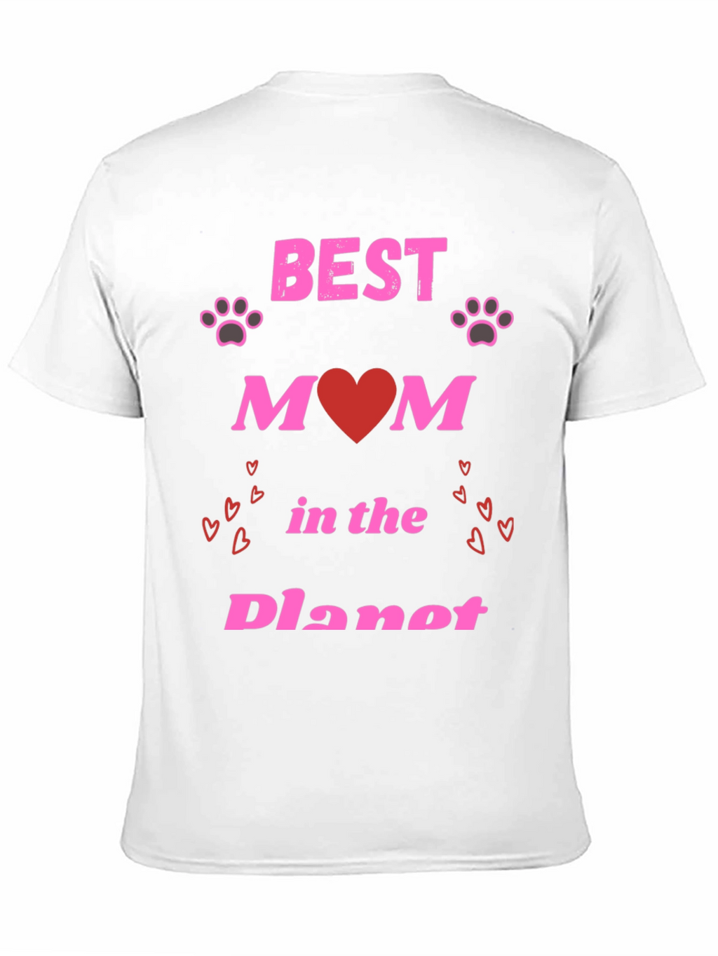 Best Mom T-Shirt - Heart & Paw Print Design