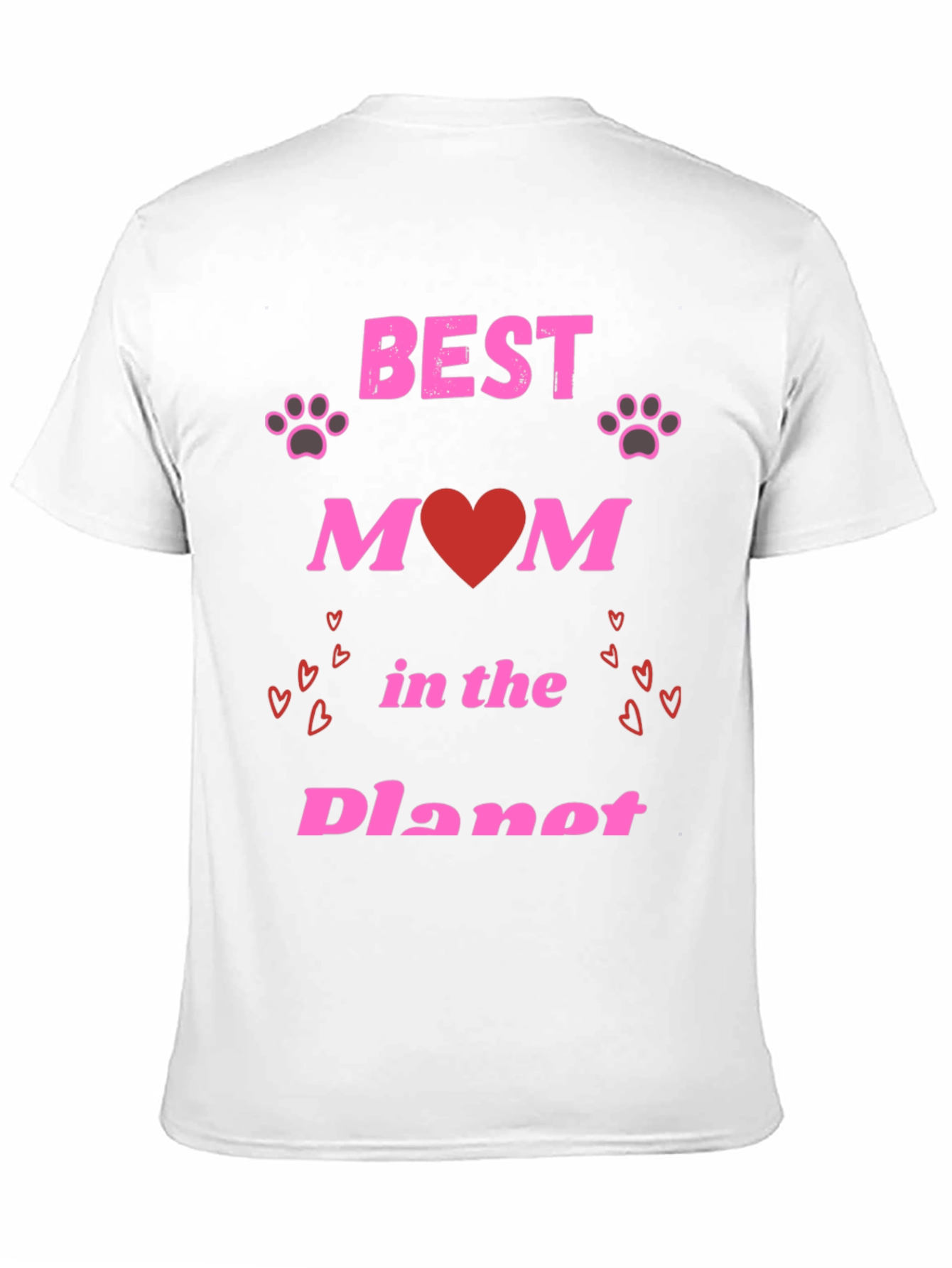 Best Mom T-Shirt - Heart & Paw Print Design