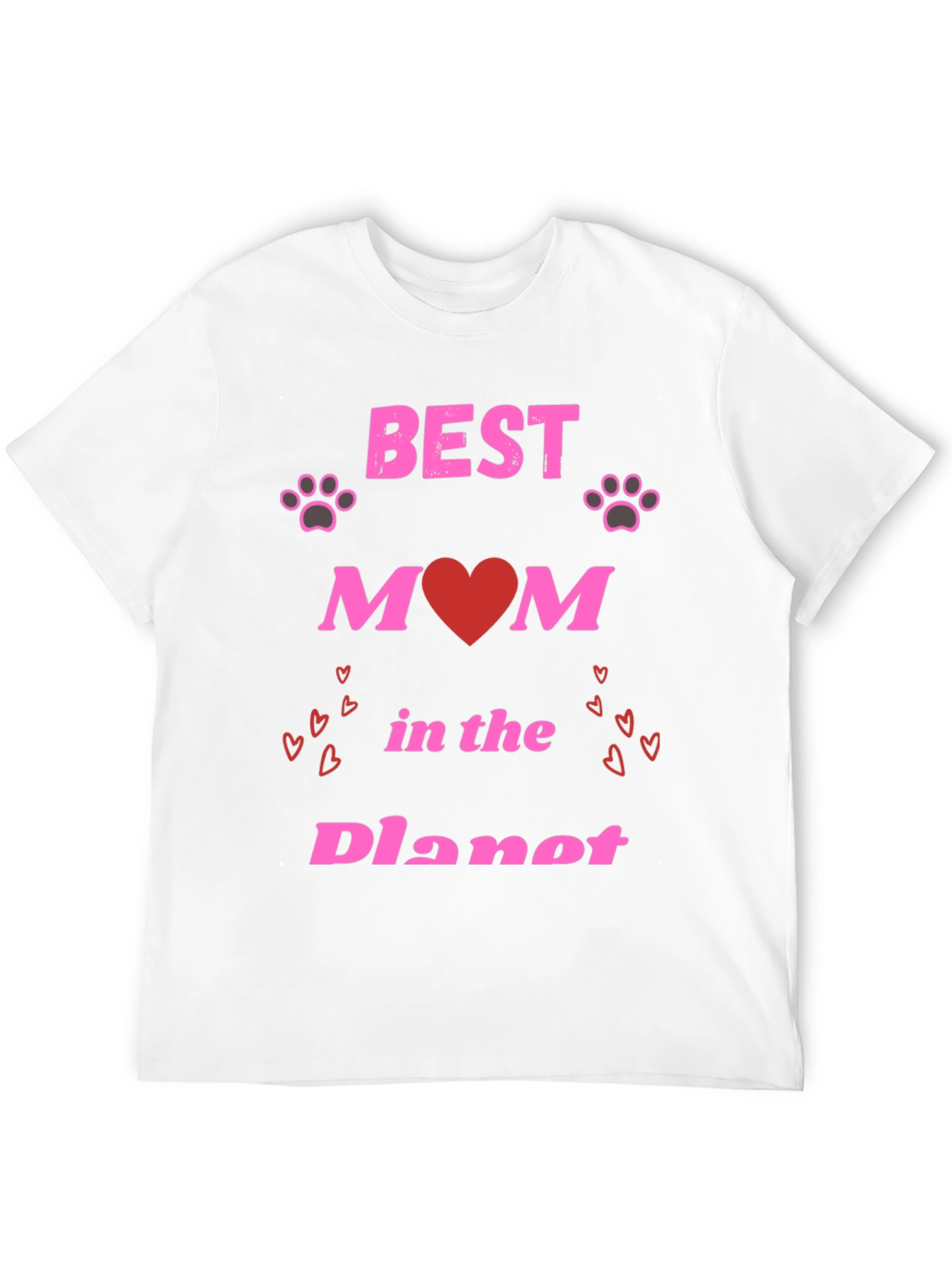 Best Mom T-Shirt - Heart & Paw Print Design