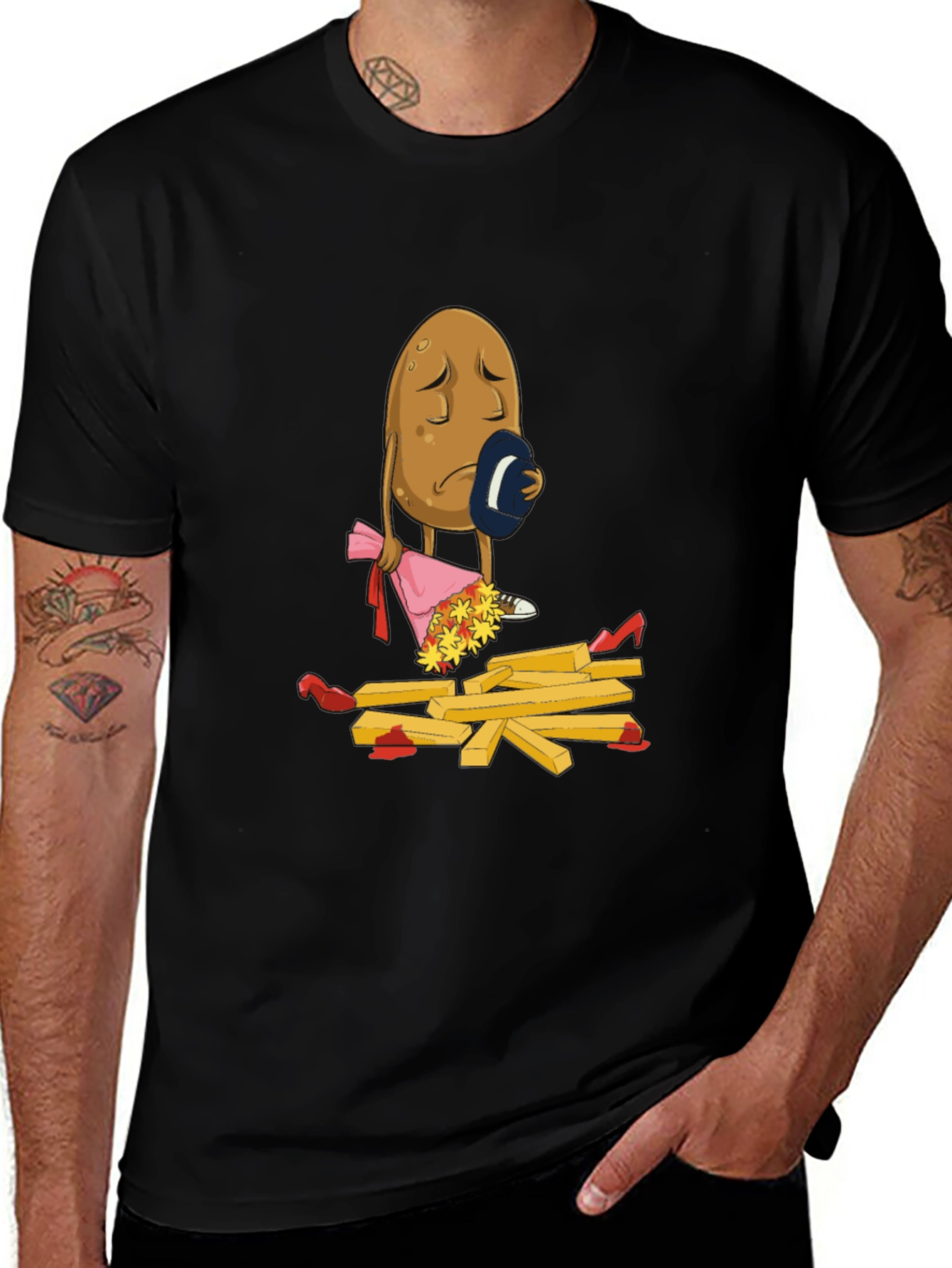Sad Potato T-Shirt - Funny French Fry Design