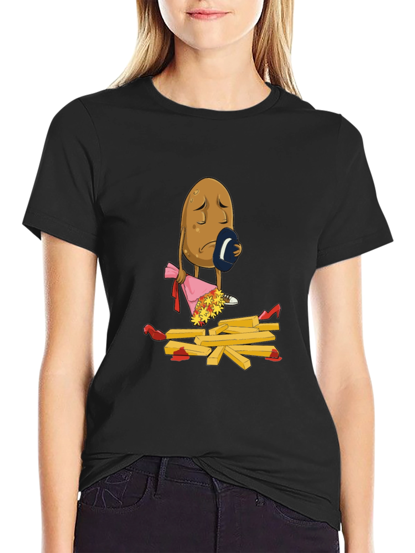 Sad Potato T-Shirt - Funny French Fry Design