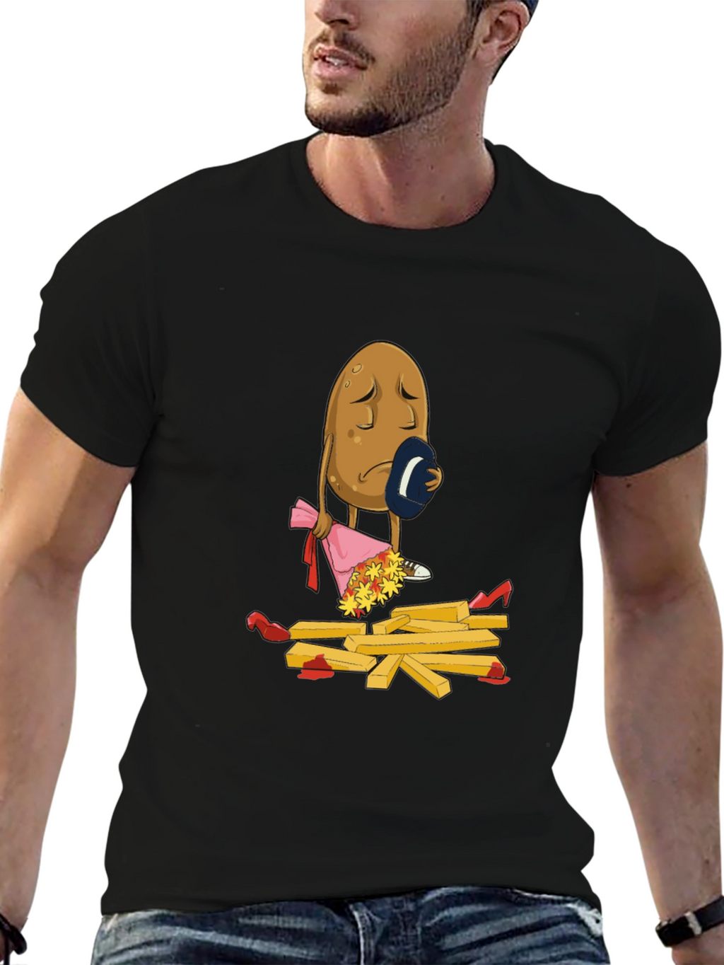 Sad Potato T-Shirt - Funny French Fry Design