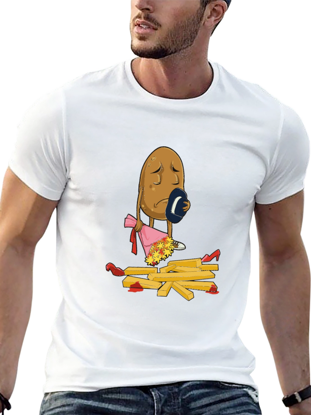 Sad Potato T-Shirt - Funny French Fry Design