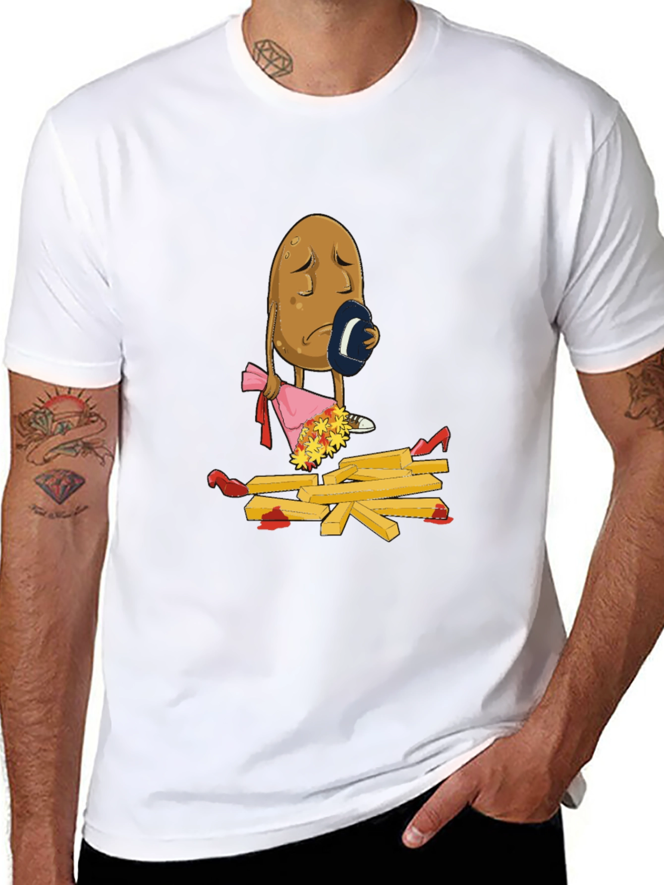 Sad Potato T-Shirt - Funny French Fry Design