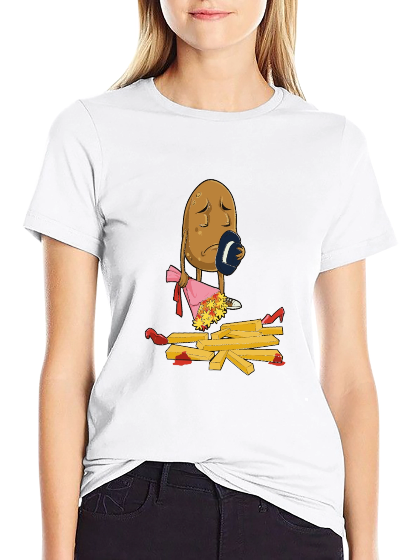 Sad Potato T-Shirt - Funny French Fry Design