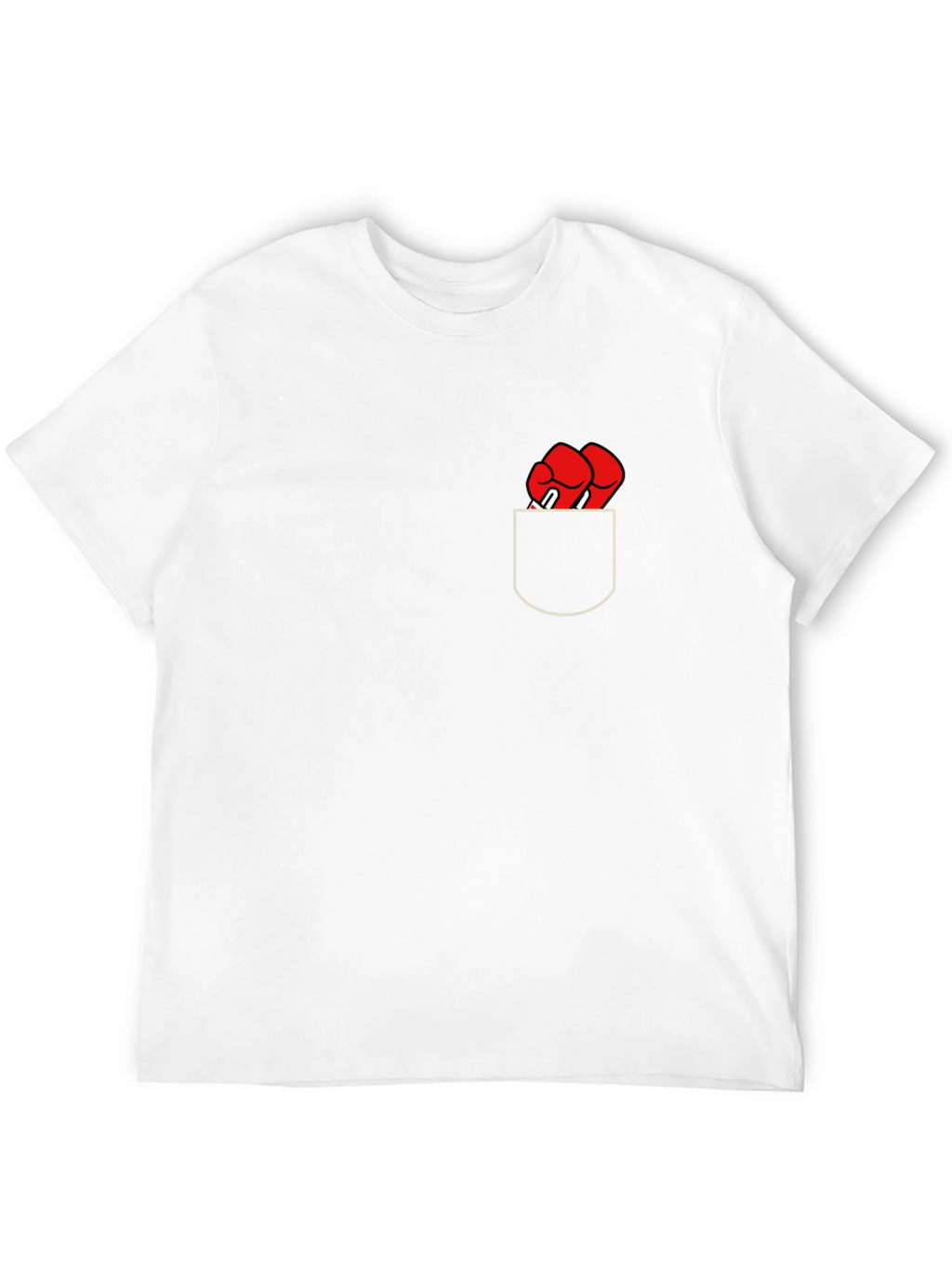 Boxing Gloves Pocket Print T-Shirt