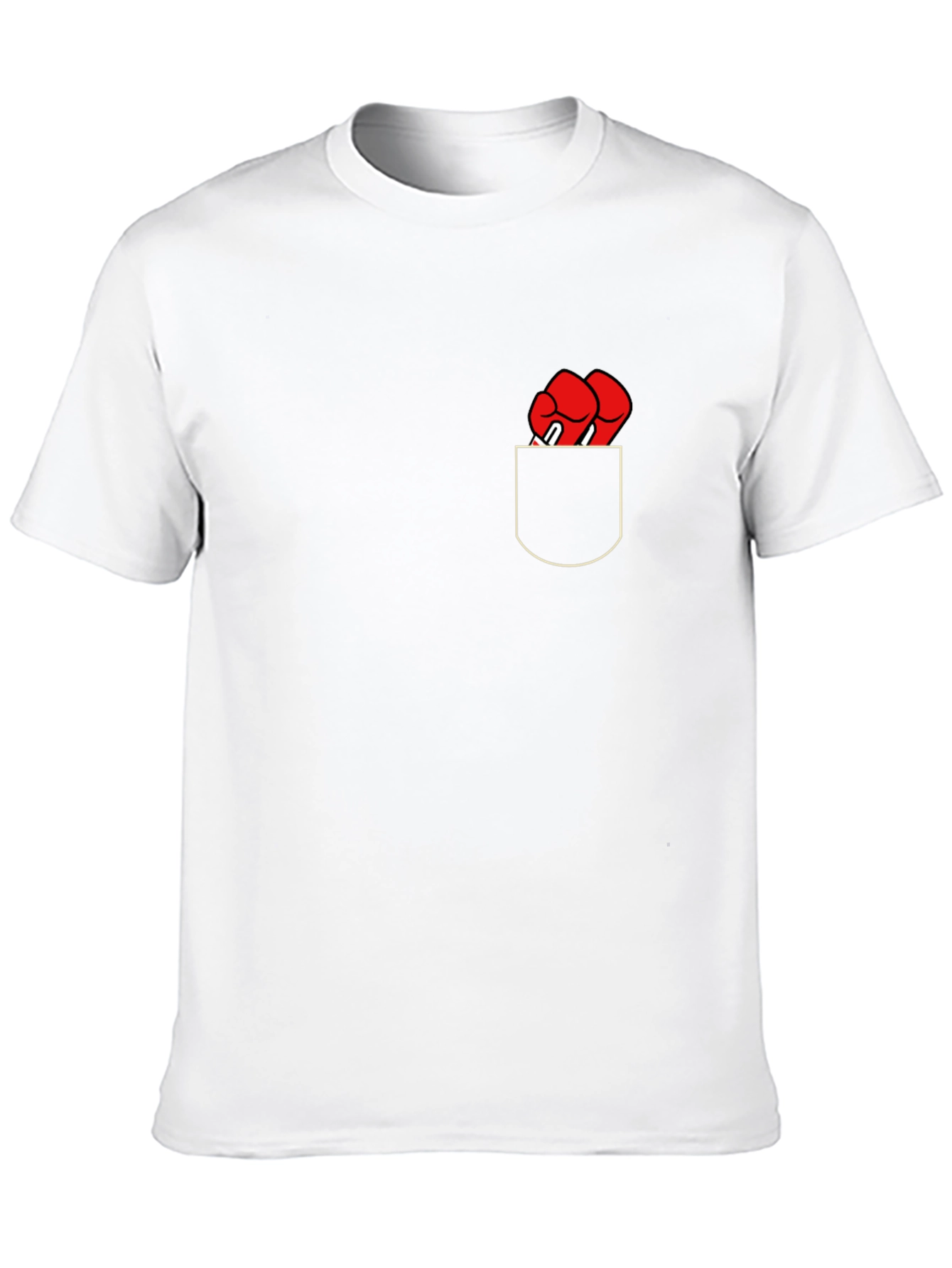 Boxing Gloves Pocket Print T-Shirt