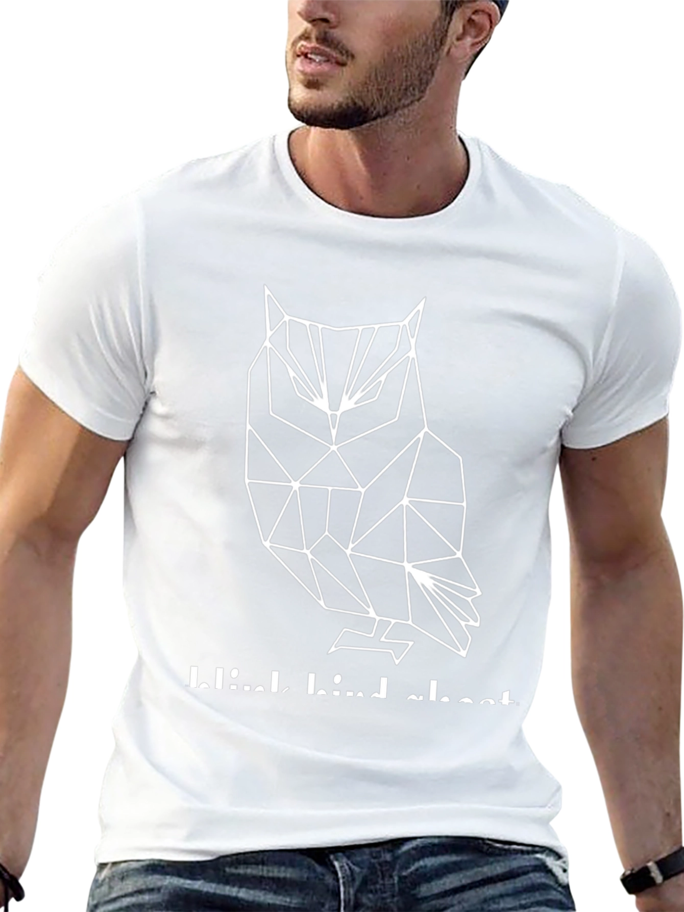 Geometric Owl Graphic Tee - Mens Black T-Shirt
