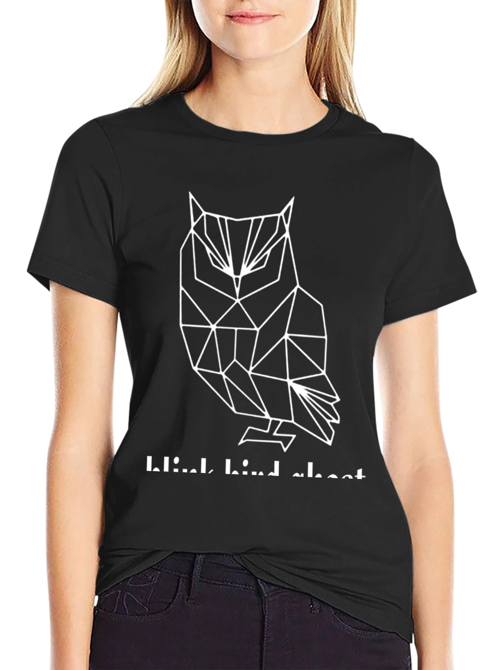 Geometric Owl Graphic Tee - Mens Black T-Shirt