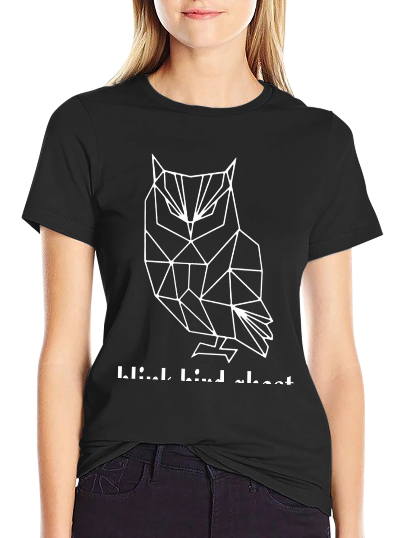 Geometric Owl Graphic Tee - Mens Black T-Shirt