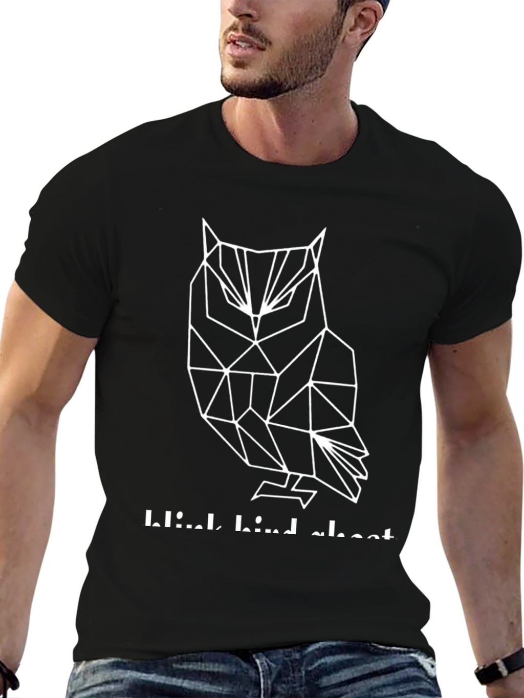 Geometric Owl Graphic Tee - Mens Black T-Shirt