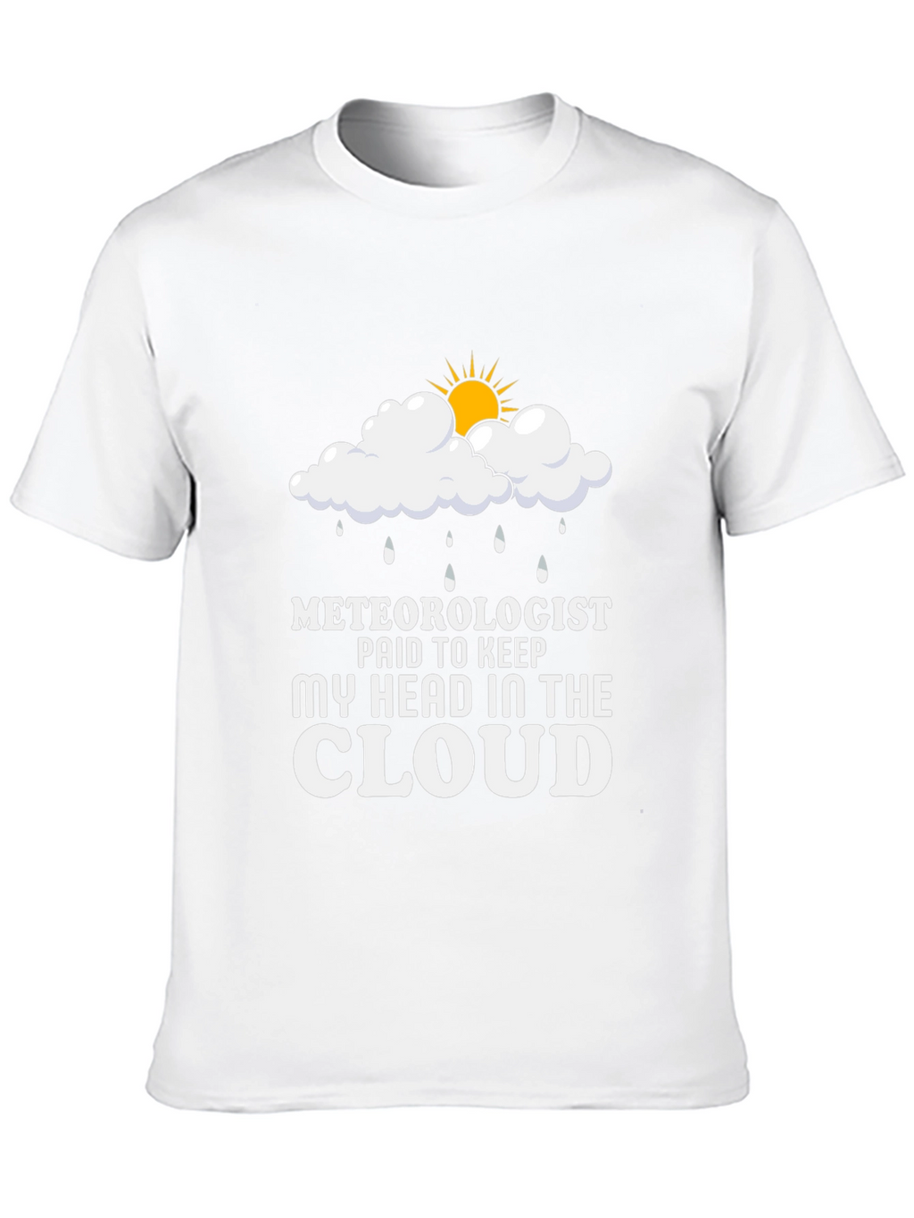 Meteorologist Head in the Cloud Black T-Shirt