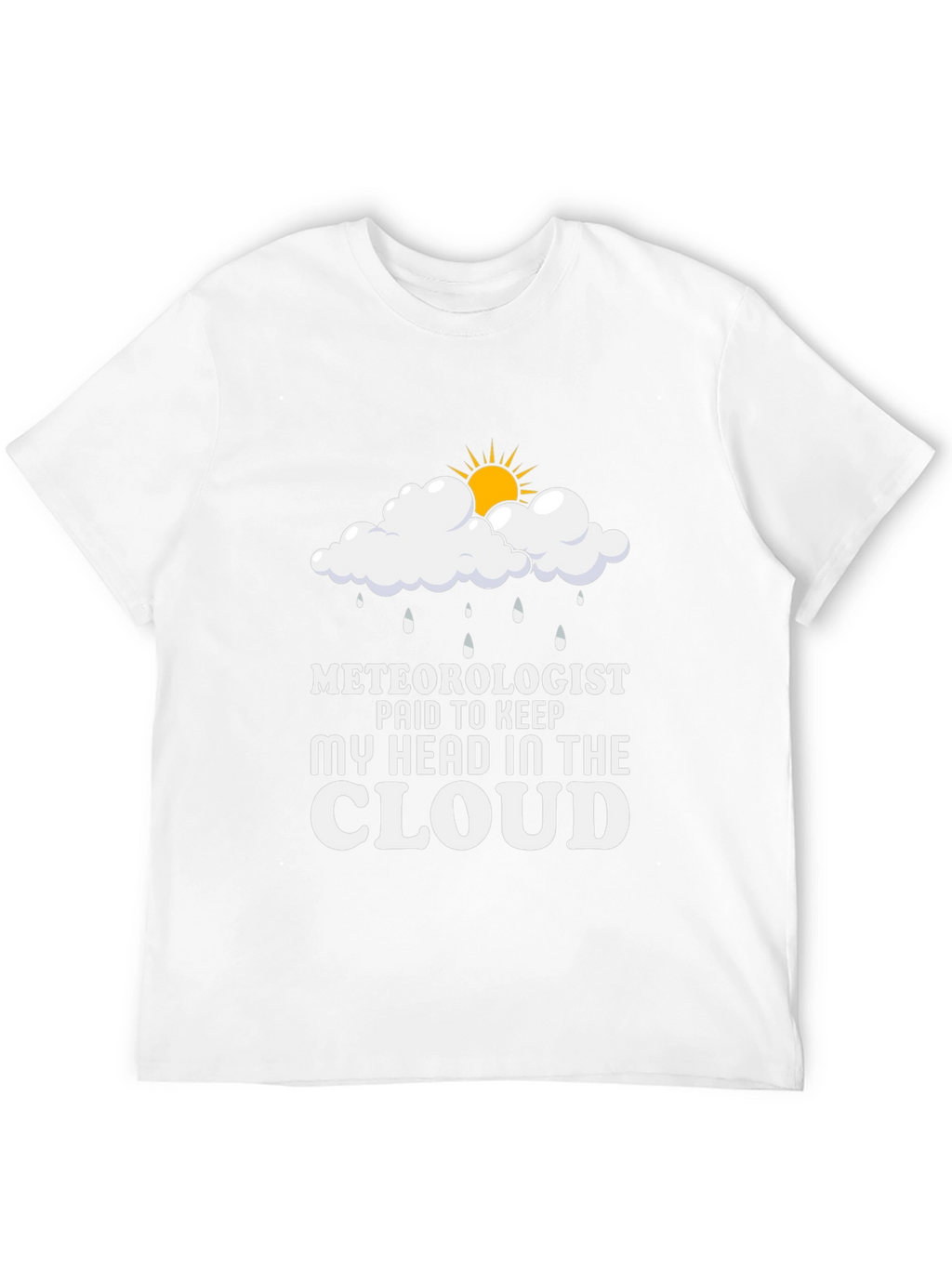 Meteorologist Head in the Cloud Black T-Shirt