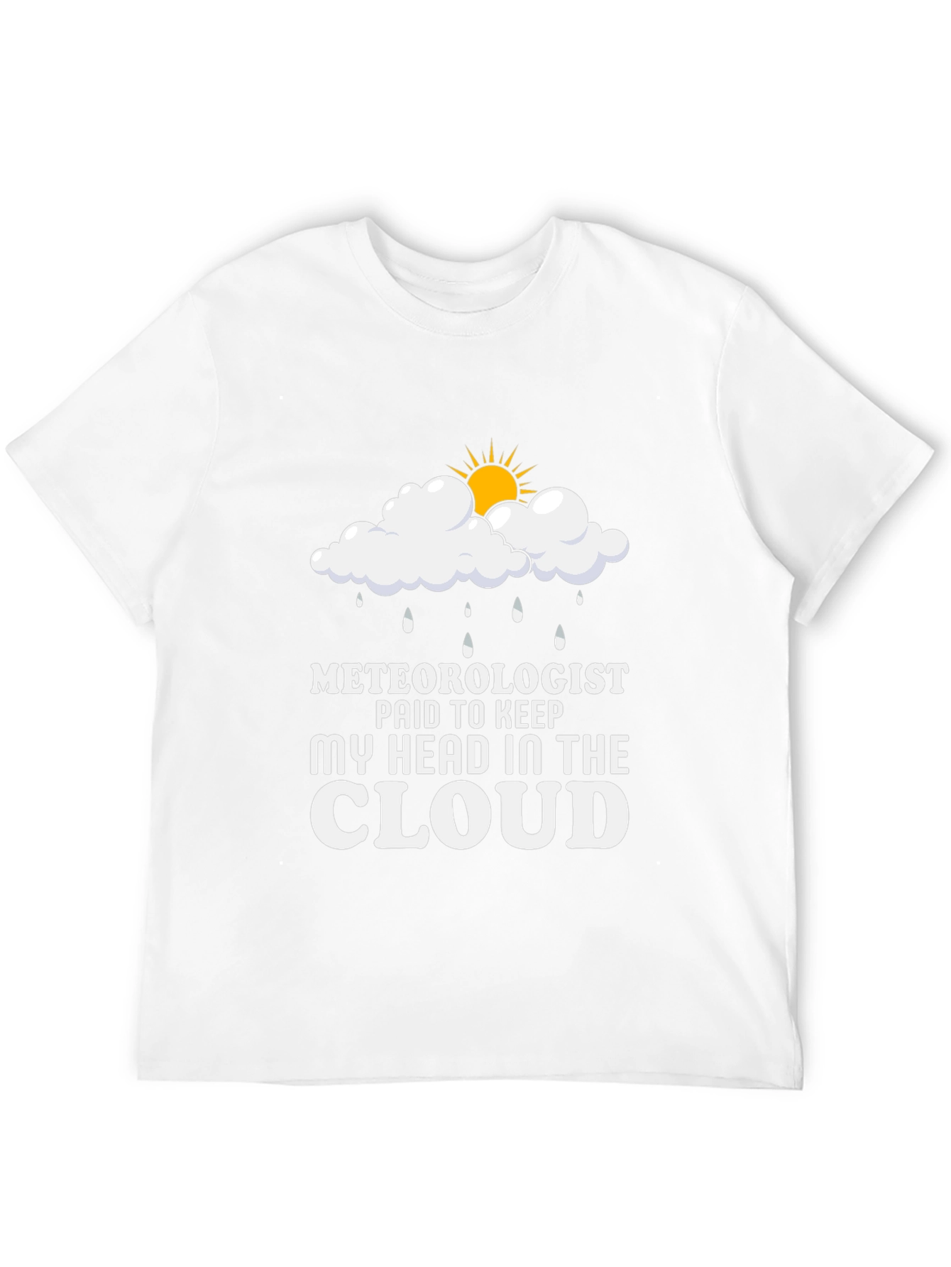Meteorologist Head in the Cloud Black T-Shirt